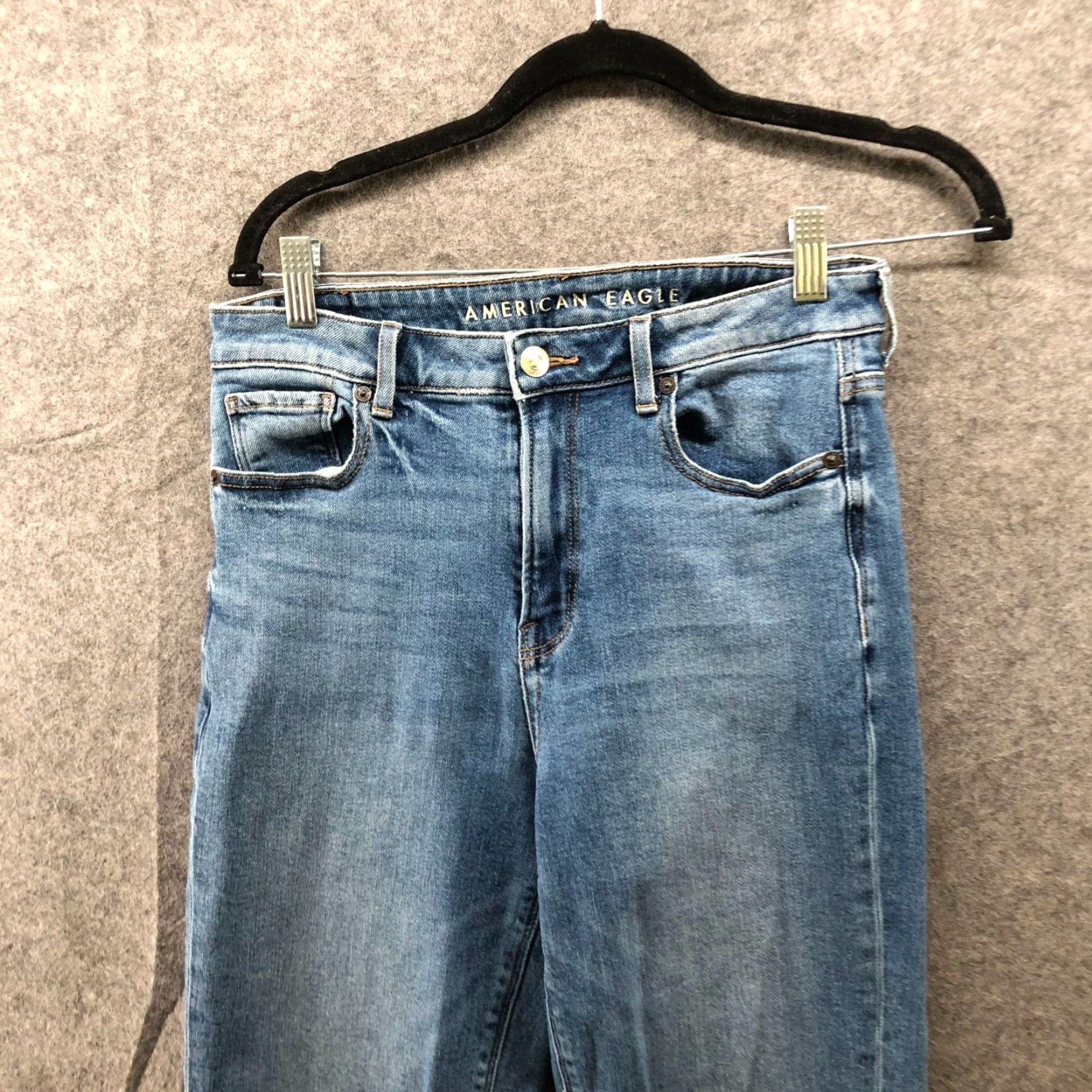 American Eagle Outfitters VINTAGE American Eagle Mom Jeans 4 Blue Medium Wash Stretch Womens 4 Jeans 5-Pocket Denim Rise High Regular Size 27" / US 4 / IT 40 - 3 Thumbnail