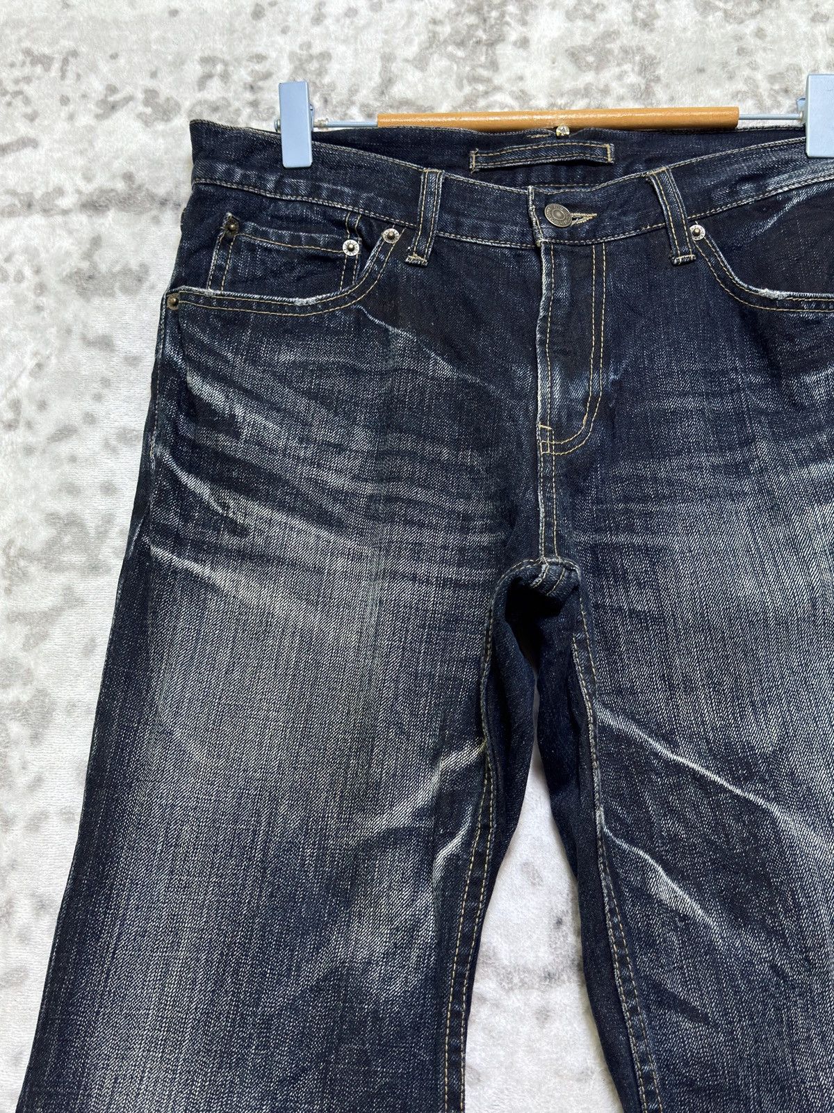 PPFM PPFM Avant-Garde Whiskered Acid Wash Distressed Indigo Denim Size US 31 - 4 Thumbnail