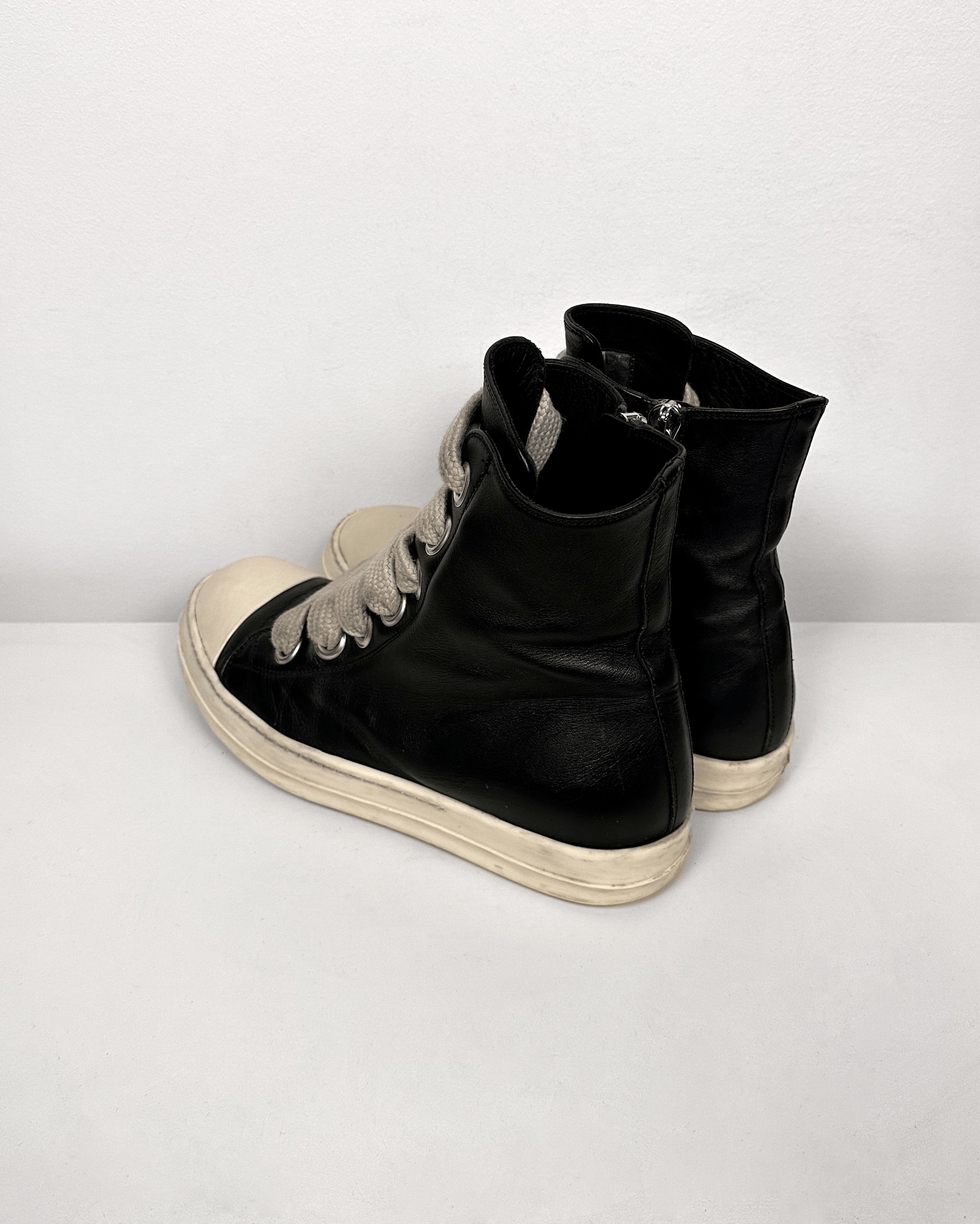 Rick Owens Rick Owens Leather Black Jumbo Lace Ramones Size US 11.5 / EU 44-45 - 2 Thumbnail