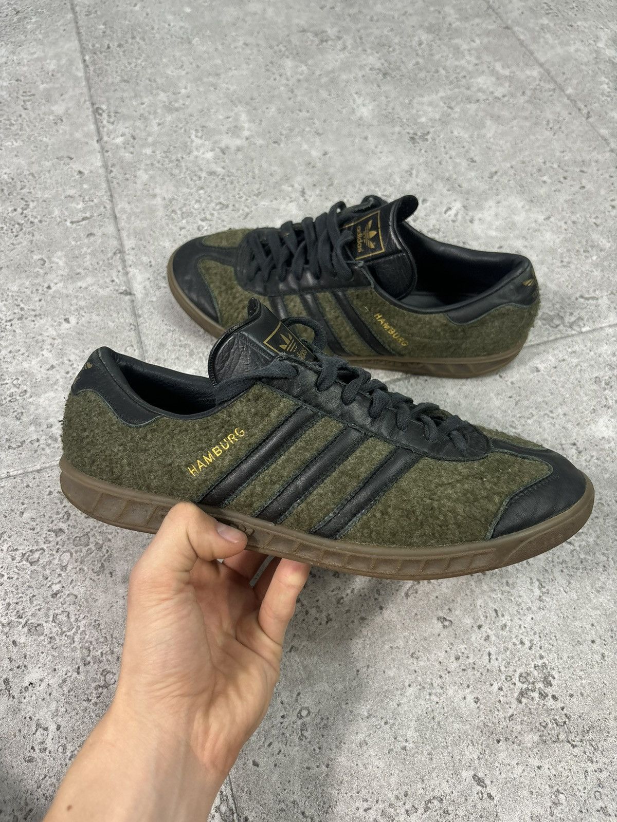 Adidas × Japanese Brand × Vintage 2000s Vintage Adidas Hamburg Aestethic Khaki Low Trainers Size US 9 / EU 42 - 1 Thumbnail