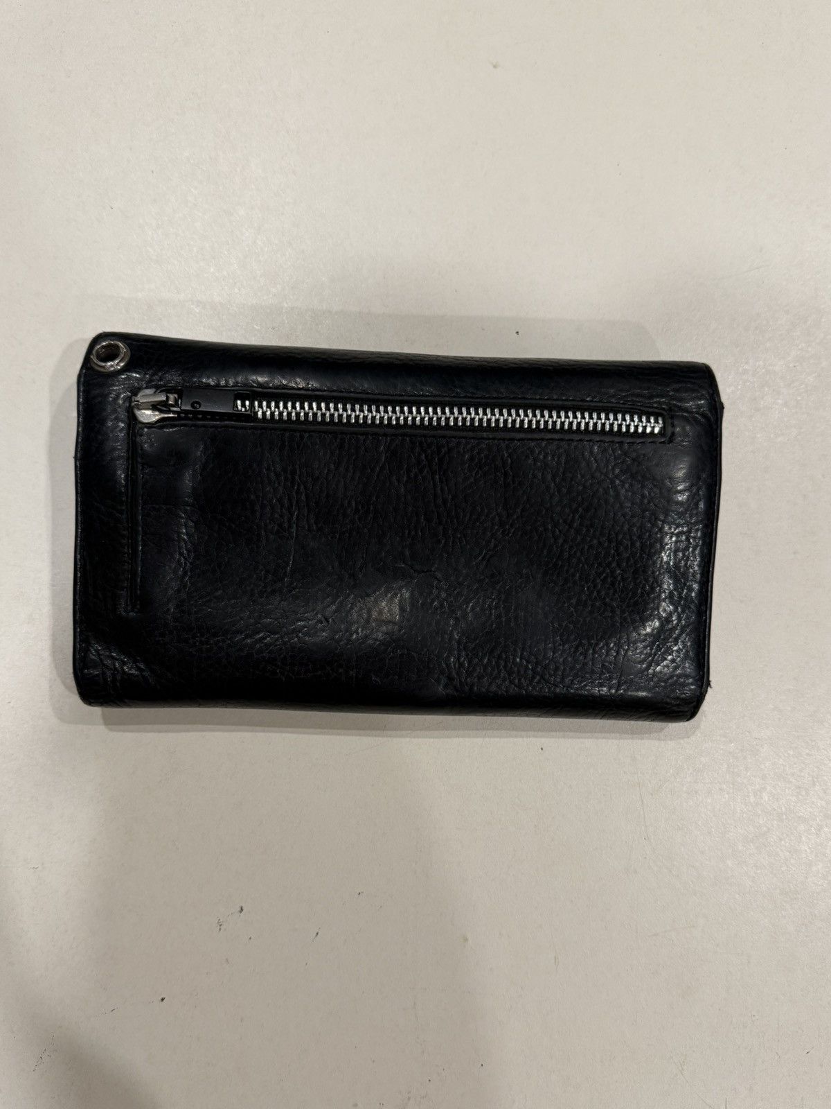 Chrome Hearts Chrome Hearts Black Leather Wave Wallet Silver Cross Balls Size ONE SIZE - 2 Thumbnail