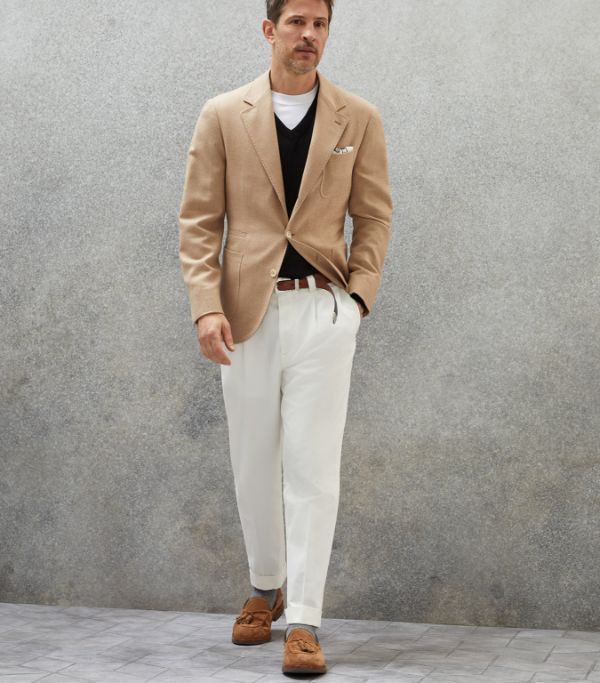 Brunello Cucinelli Jacket in Medium Beige Size US S / EU 44-46 / 1 - 1 Thumbnail