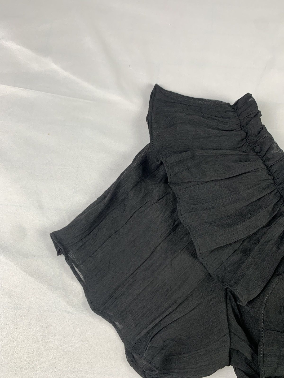 Japanese Brand Just CC Japan Black Ruffle Pleated Mesh Blouse Top Size M / US 6-8 / IT 42-44 - 7 Thumbnail