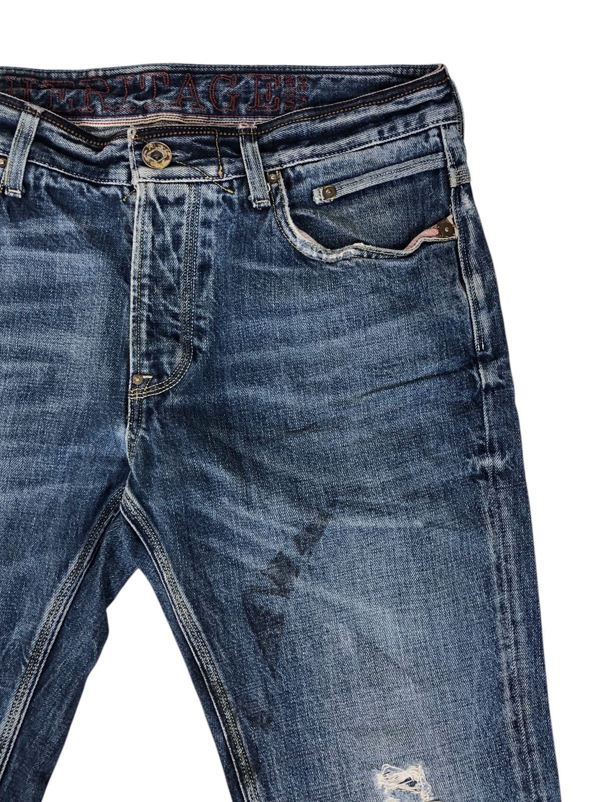Japanese Brand Japan Rags Heritage Stone Washed Distressed Denim Jeans Size US 32 / EU 48 - 6 Thumbnail