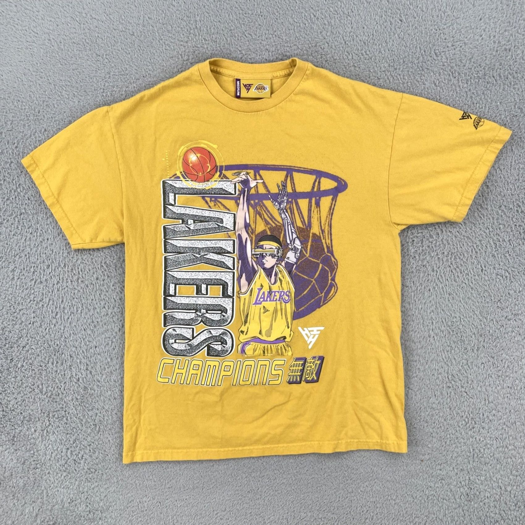 Vintage Los Angeles x Hypeland Lakers Shirt Mens M Yellow USA Basketball T-Shirt Crew Neck Short Sleeve Made in USA Size US M / EU 48-50 / 2 - 2 Thumbnail