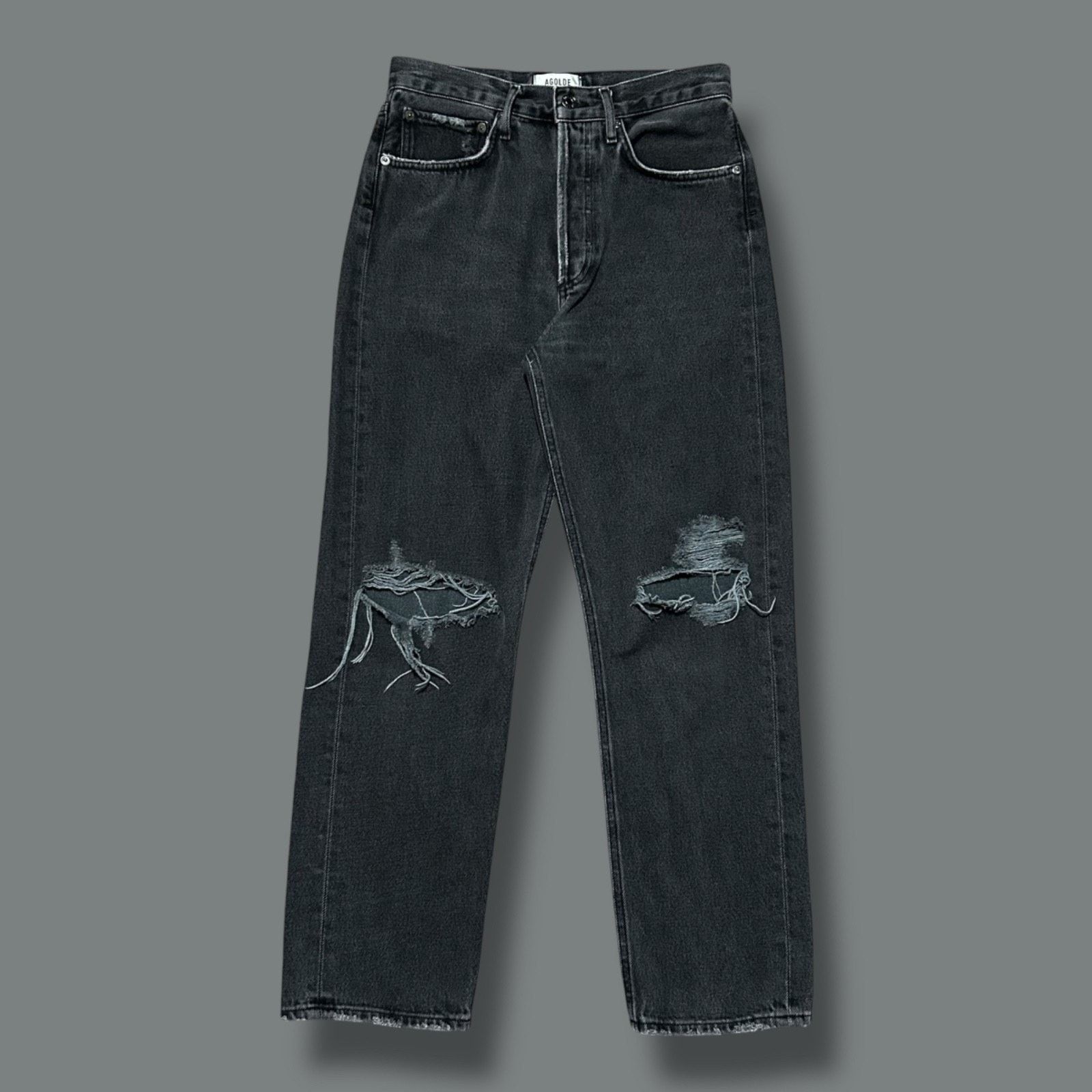 Agolde Agolde 90s Thrashed Jeans 90s Mid Rise Loose Smokestack Size 28" / US 6 / IT 42 - 1 Thumbnail