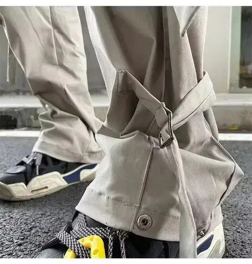 Other Gray Design Trousers Men's Straight Trousers Loose Size US 32 / EU 48 - 4 Thumbnail