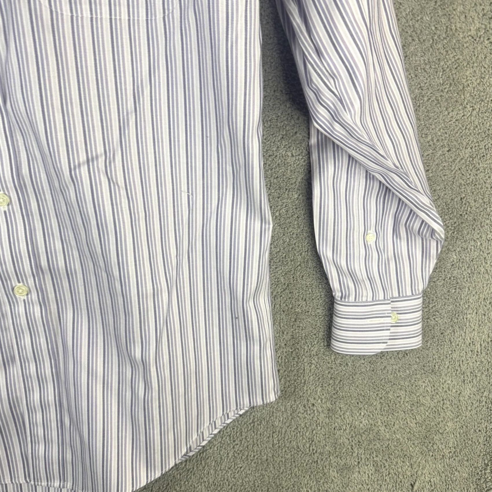 Brooks Brothers Brooks Brothers Shirt Mens Small Blue Stripe Non Iron Supima Cotton Button Down Dress Shirt Man S Blue Striped Non-Iron 100% Cotton Size US S / EU 44-46 / 1 - 3 Thumbnail