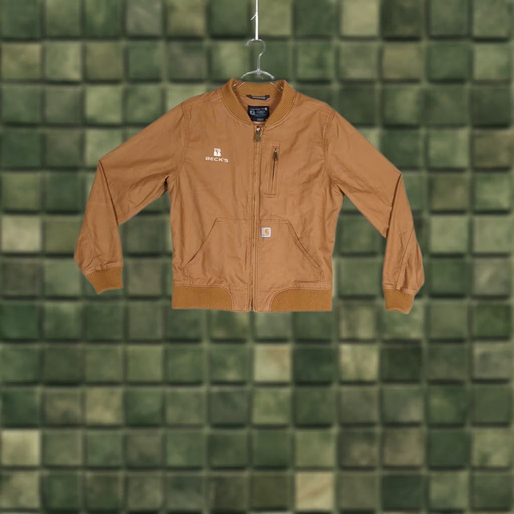 Carhartt Carhartt Women's Bomber Jacket Rugged Flex Crawford Brown Tan M Short Brown Canvas Zip Jacket Size M / US 6-8 / IT 42-44 - 1 Thumbnail