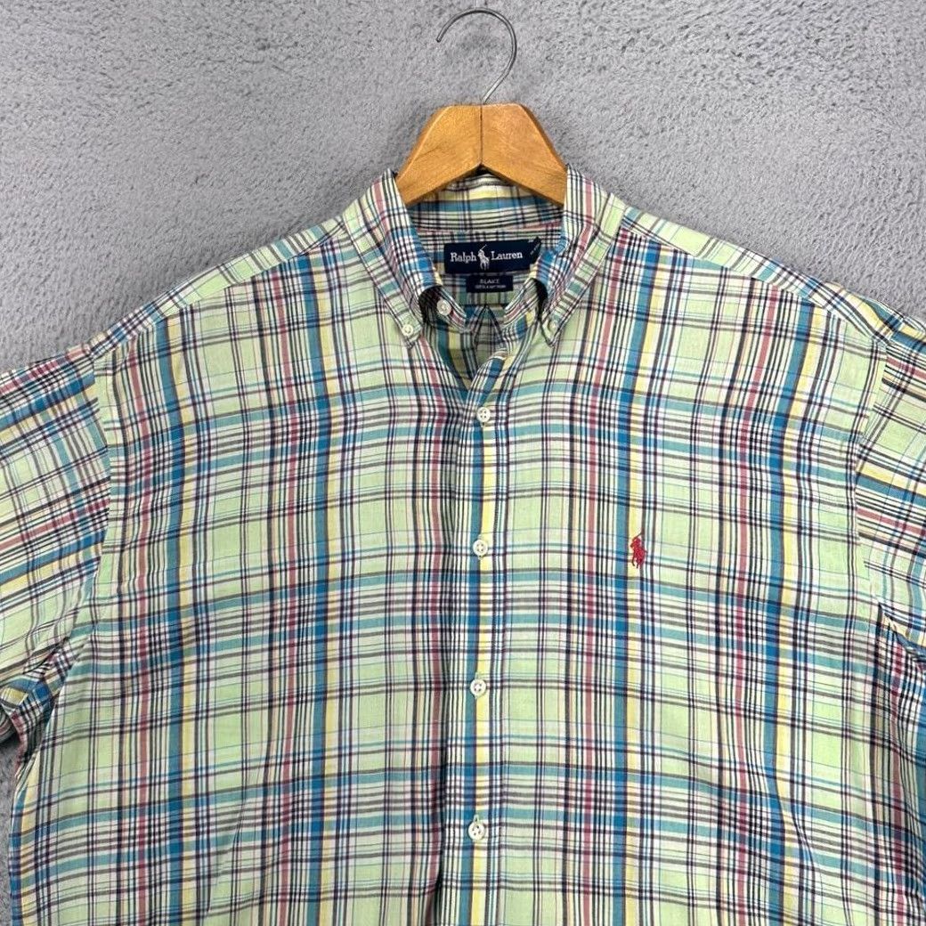 Ralph Lauren VINTAGE Ralph Lauren Blake Button-Down Shirt Mens Large Green Multi Plaid Pony Size US L / EU 52-54 / 3 - 2 Thumbnail