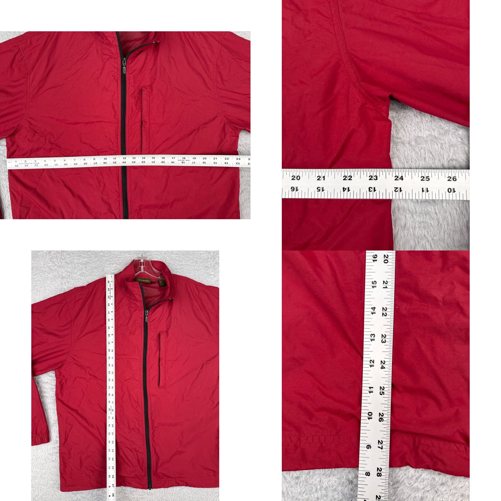 Timberland TIMBERLAND Jacket Mens Medium Red Full Zip 100% Nylon Shell Windbreaker Hike Size US M / EU 48-50 / 2 - 8 Thumbnail