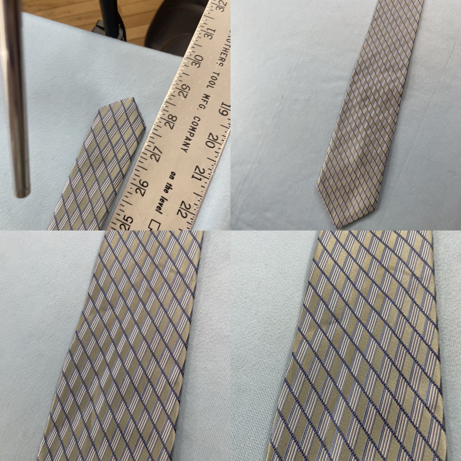 Vintage VINTAGE Jones New York Silk Tie Wove Necktie Plaid Green Gray Exec Capsule 4x56 Capsule Wide Necktie Size ONE SIZE - 11 Thumbnail