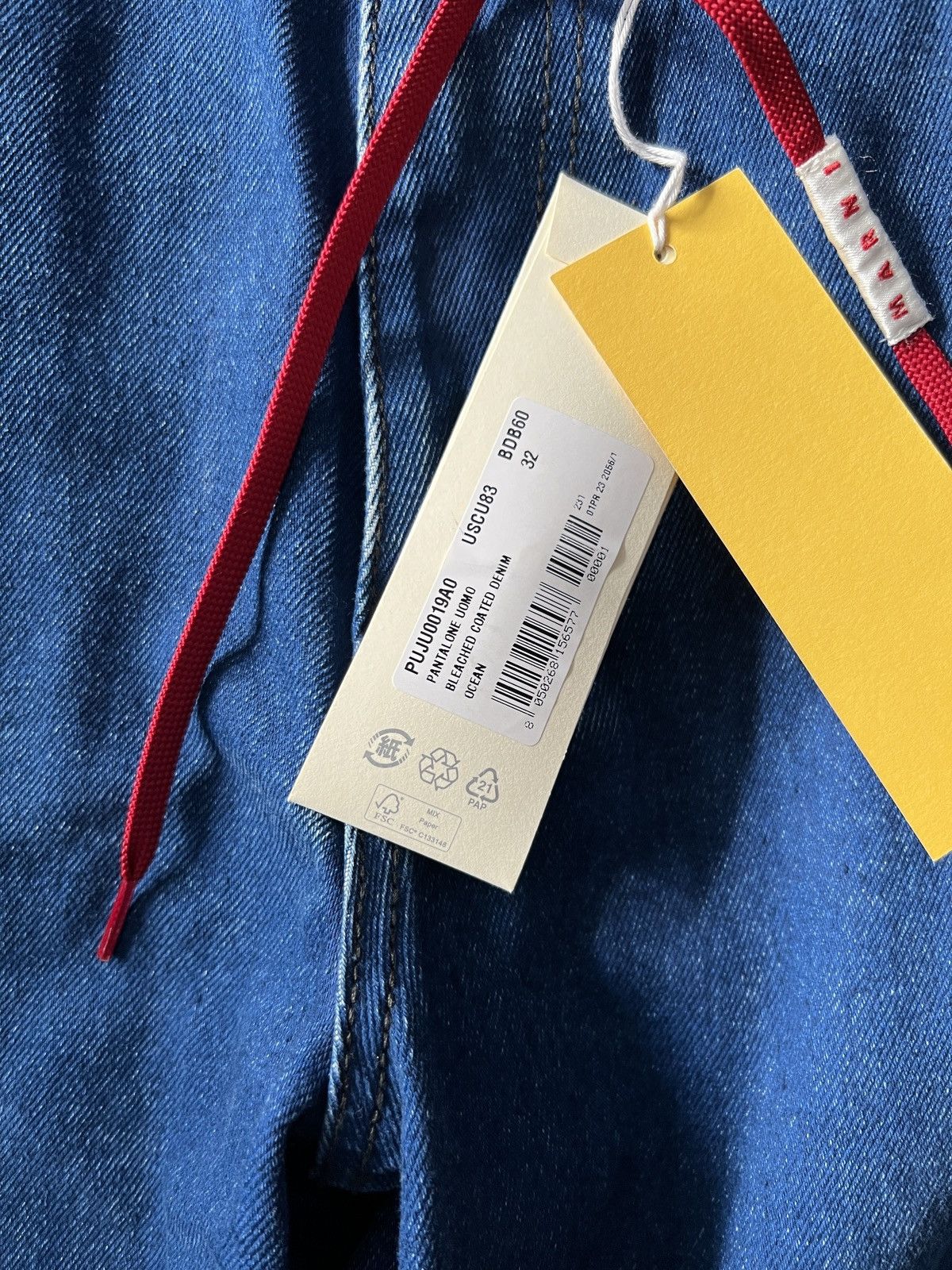 Marni MARNI Wide Leg Bleached Coated Denim Size 32 Size US 32 / EU 48 - 3 Thumbnail
