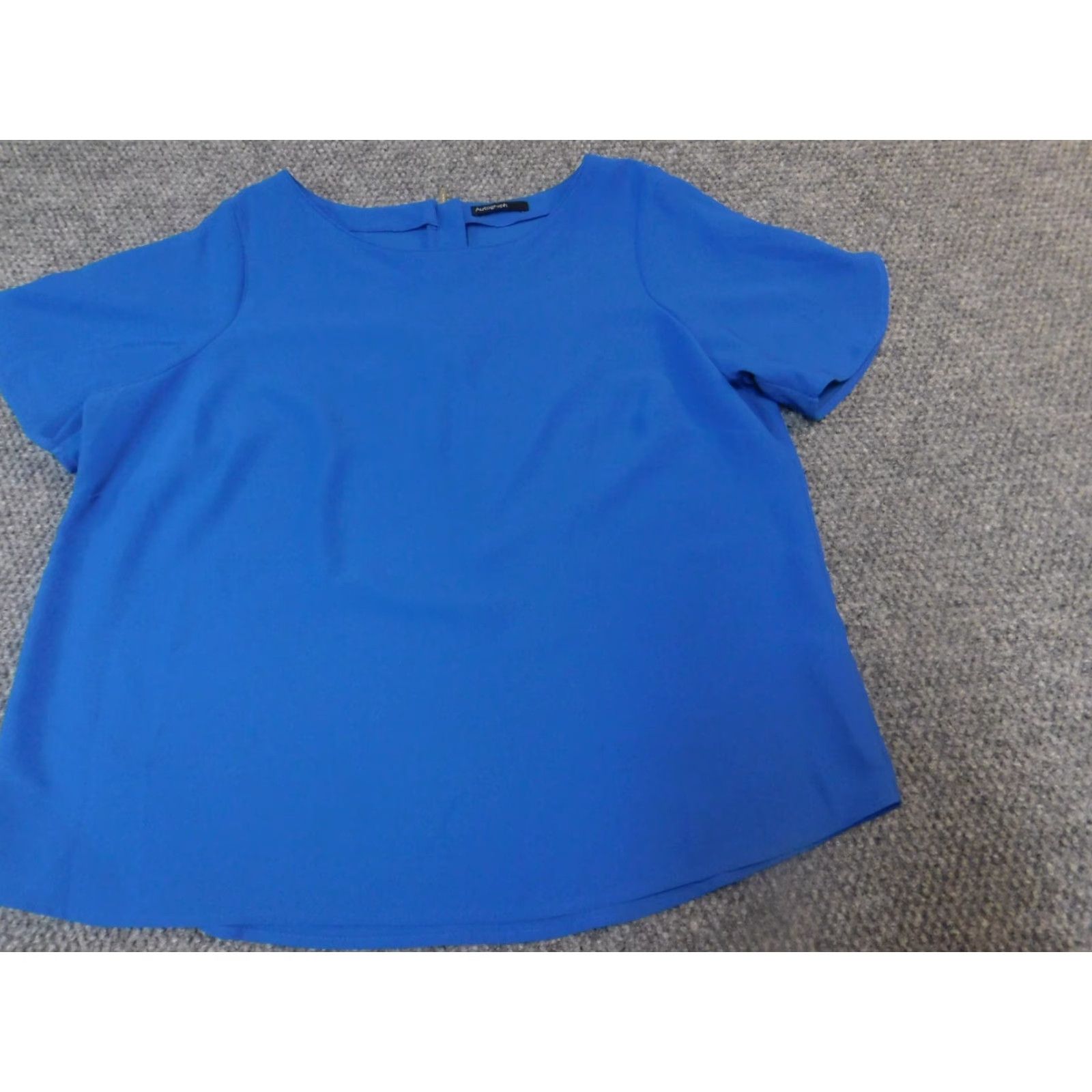 Vintage Autograph Blouse Shirt XL Casual Womens Blue Stretch Crew Neck Short Sleeve Size XL / US 12-14 / IT 48-50 - 2 Thumbnail