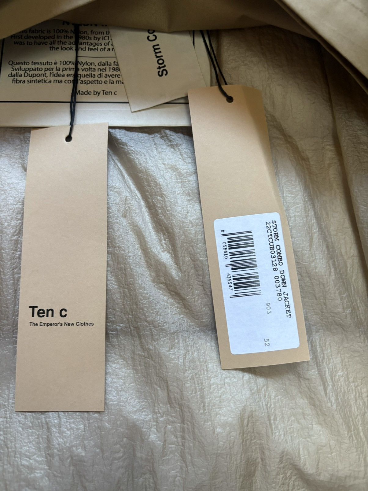 Ten C Ten c Storm Combo Down Jacket – Stone – Size 52 Size US S / EU 44-46 / 1 - 9 Thumbnail