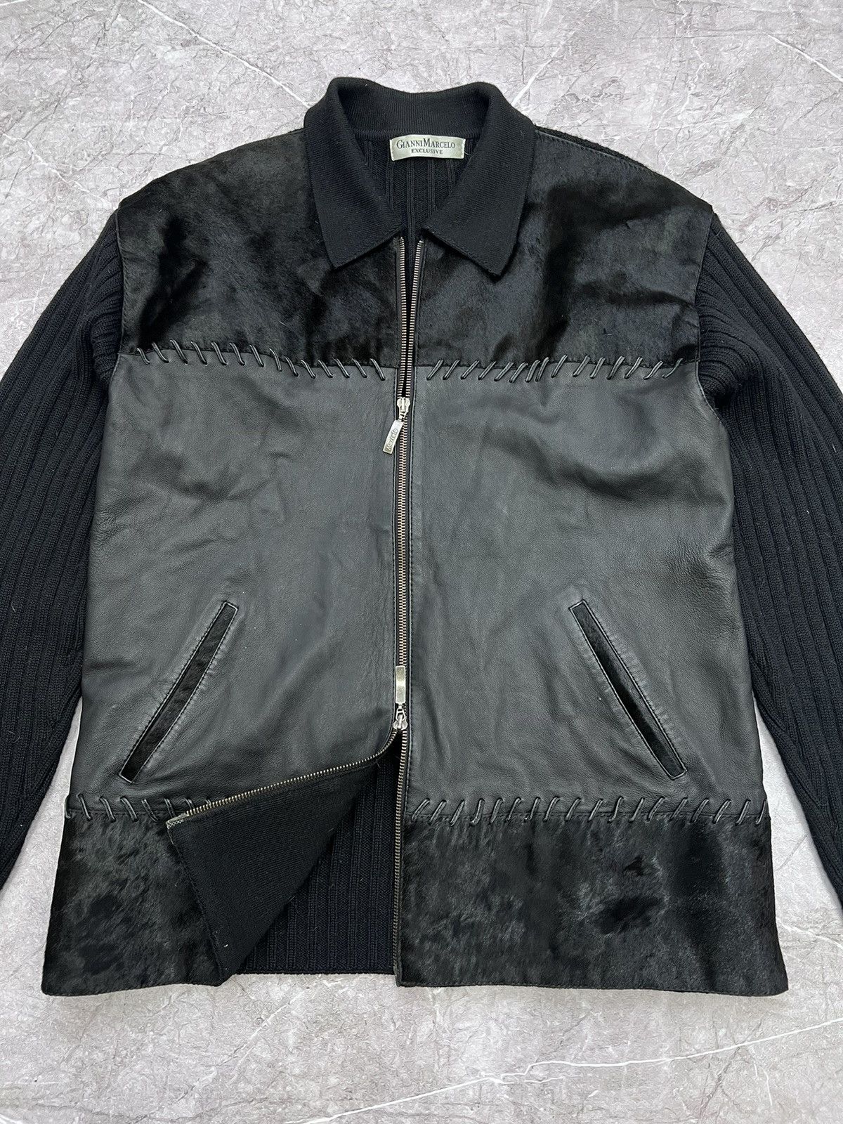 Hysteric Glamour × If Six Was Nine × Le Grande Bleu (L.G.B.) Archive Punk Grunge LEATHER ZIP JACKET stitching Size US L / EU 52-54 / 3 - 3 Thumbnail