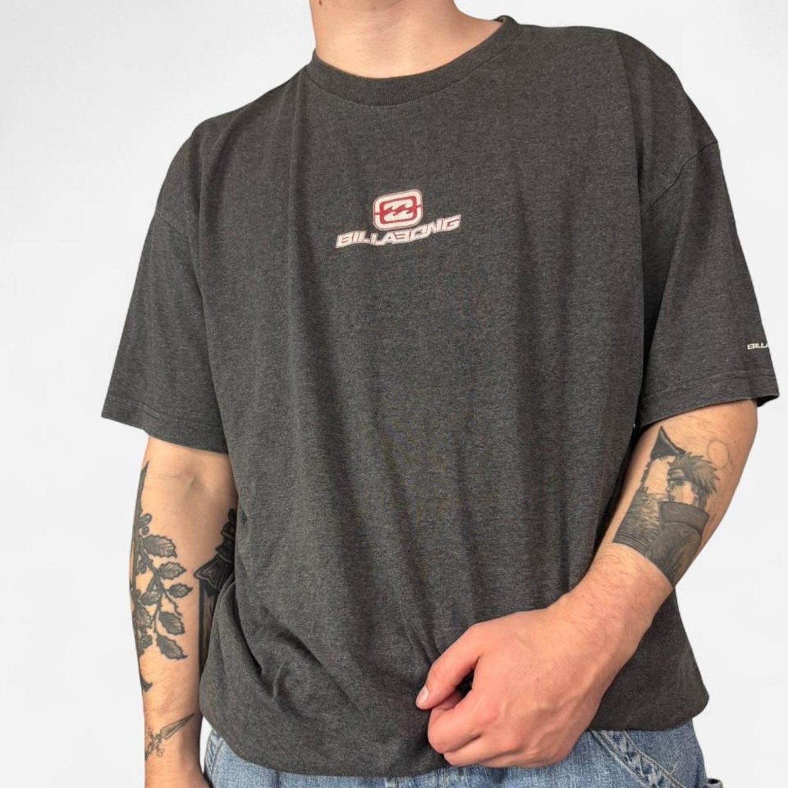 Billabong 90s Billabong Big Logo grey tee Size XXL Size US XXL / EU 58 / 5 - 2 Thumbnail