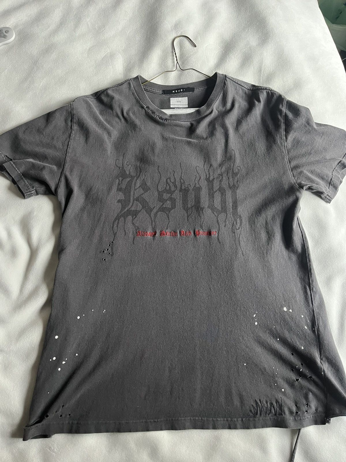 image of Asap Rocky x Ksubi A$Ap Collab T-Shirt in Grey, Men's (Size Medium)