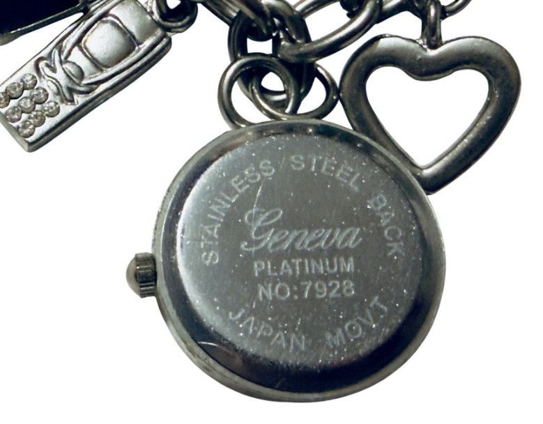 Geneva VTG Geneva Charm Bracelet Watch Silver Japan Quartz Working Size ONE SIZE - 6 Thumbnail