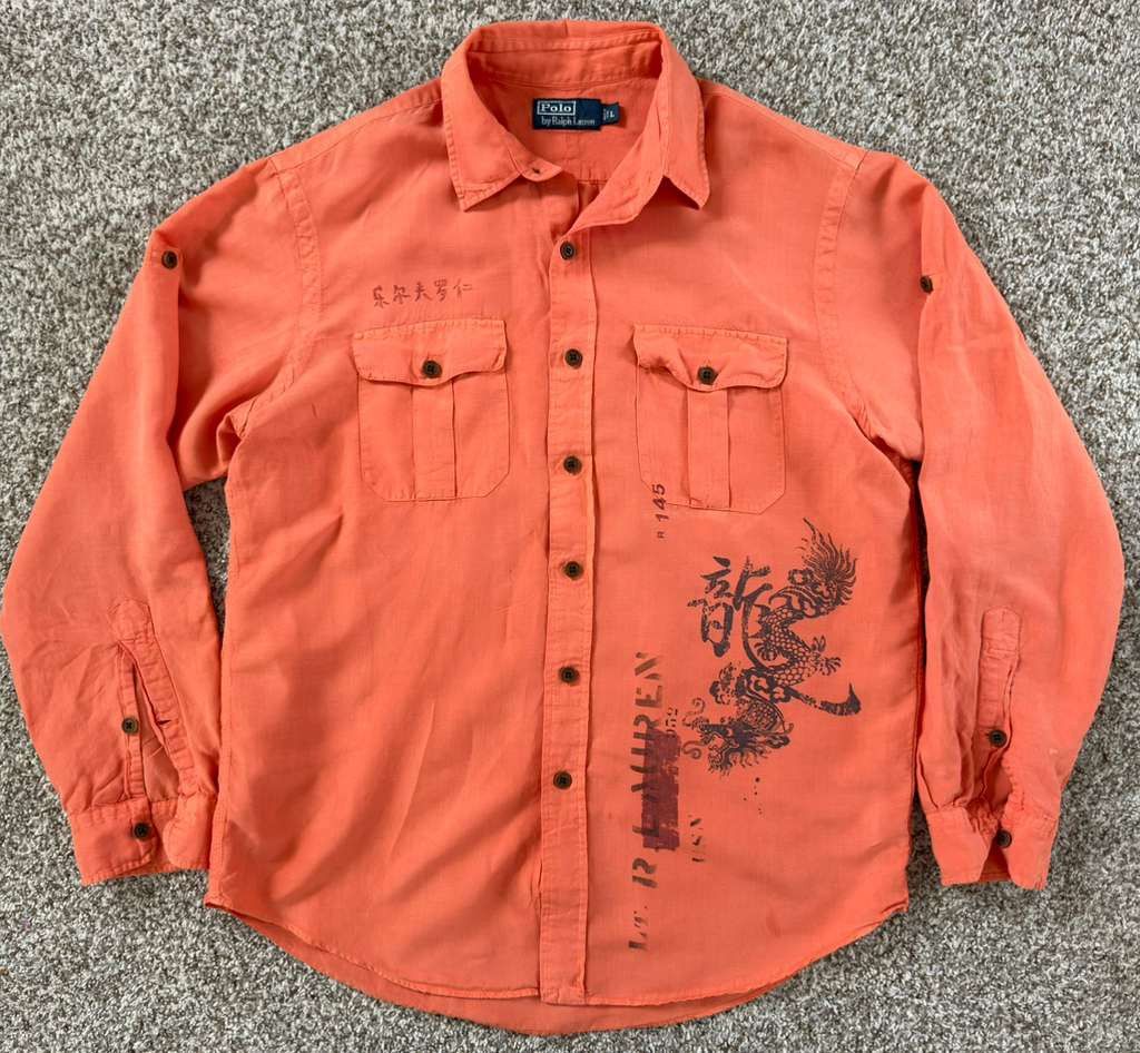 Polo Ralph Lauren Vintage Polo Ralph Lauren Asian Dragon Linen-Silk Shirt - L Size US L / EU 52-54 / 3 - 1 Thumbnail