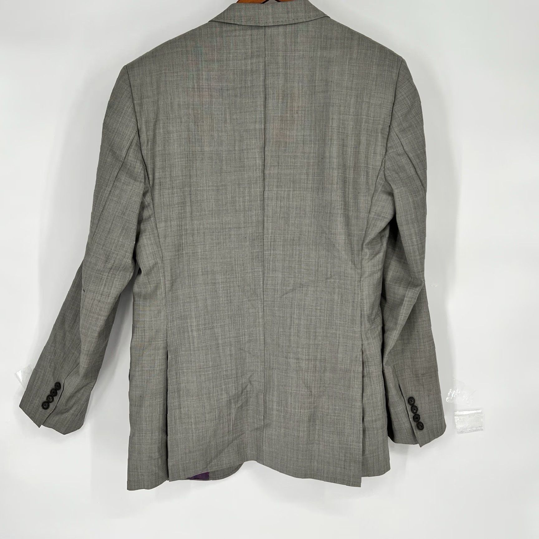 Ted Baker Ted Baker London Endurance Gray Wool Blazer Mens 42L Solid Jacket Size 42R - 6 Thumbnail