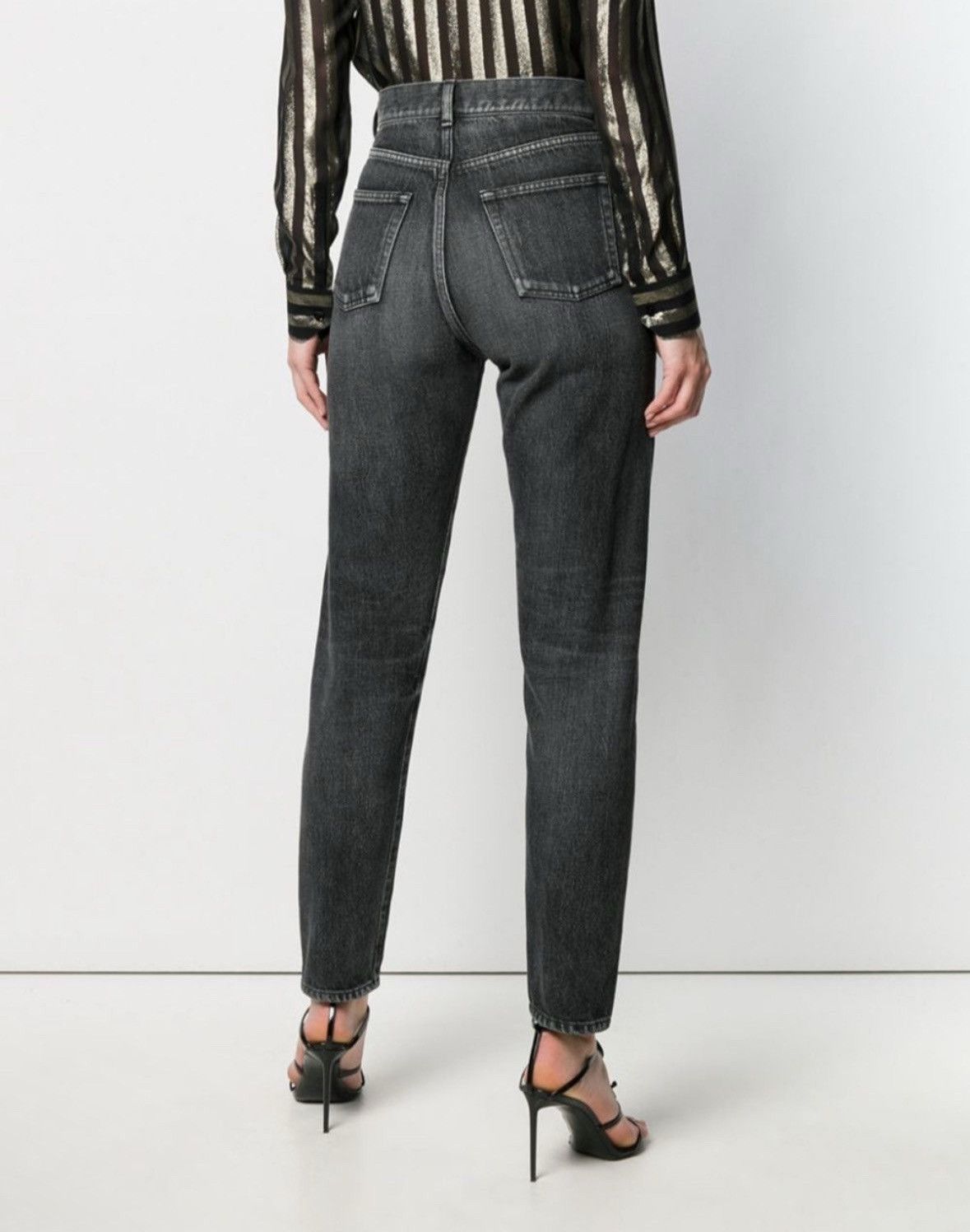 Saint Laurent Paris Saint Laurent HIGH-RISE BOYFRIEND JEANS IN BLACK Size 26" / US 2 / IT 38 - 2 Thumbnail