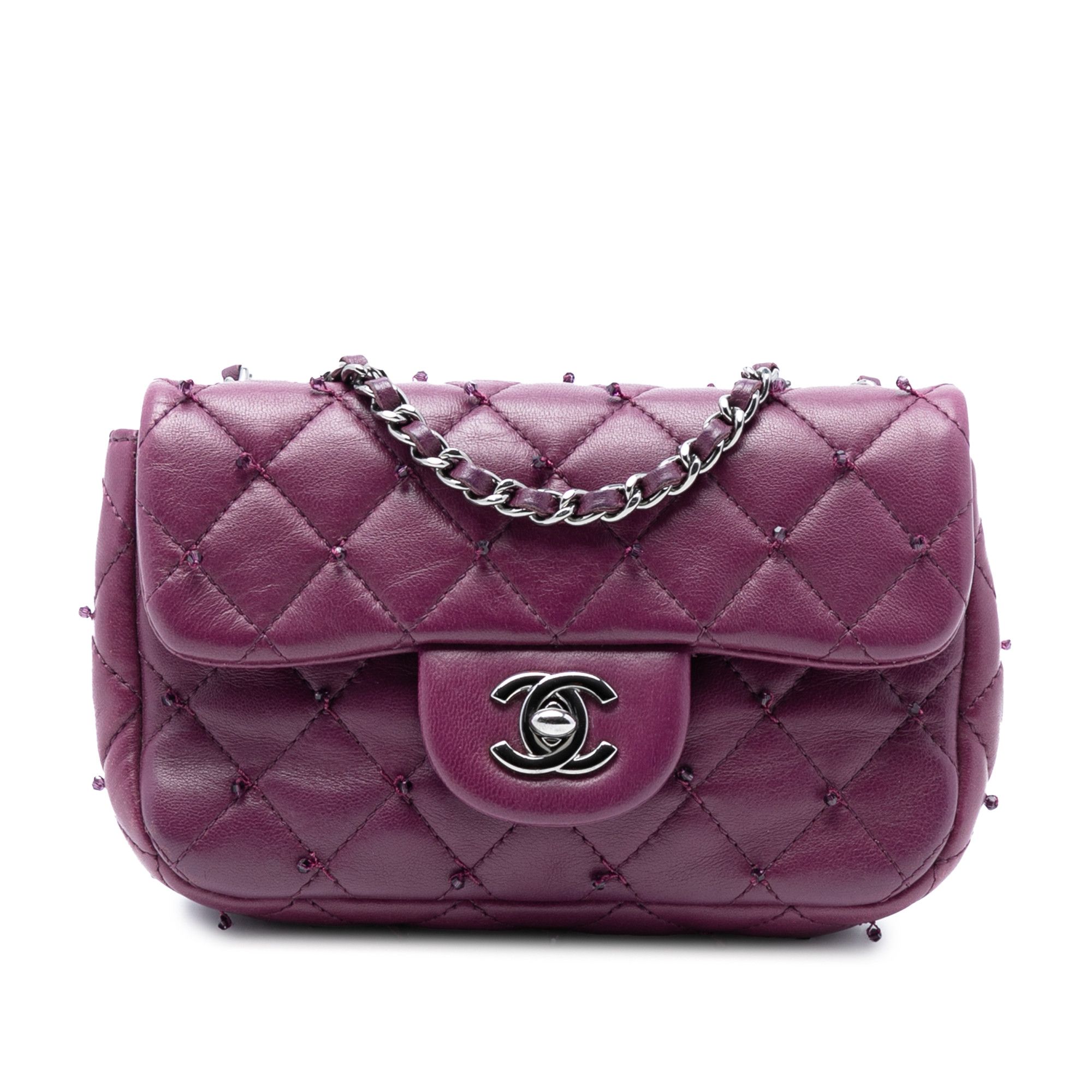 Chanel Chanel Extra Mini Rectangular Lambskin Beaded Single Flap Size ONE SIZE - 1 Thumbnail