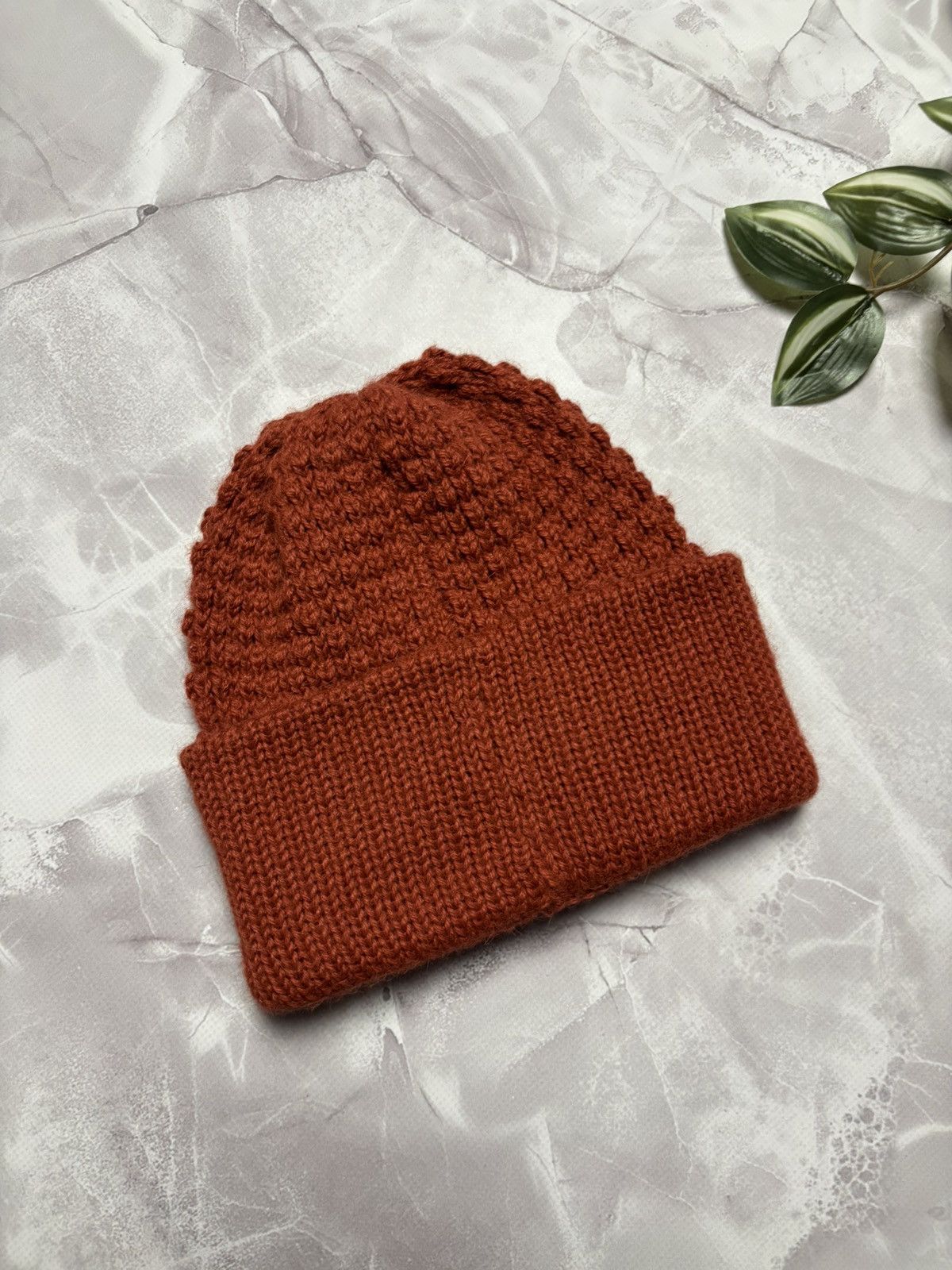 Other Jungle Folk Beanie Hat Wool Knit Terracotta Leather Logo Size ONE SIZE - 5 Thumbnail