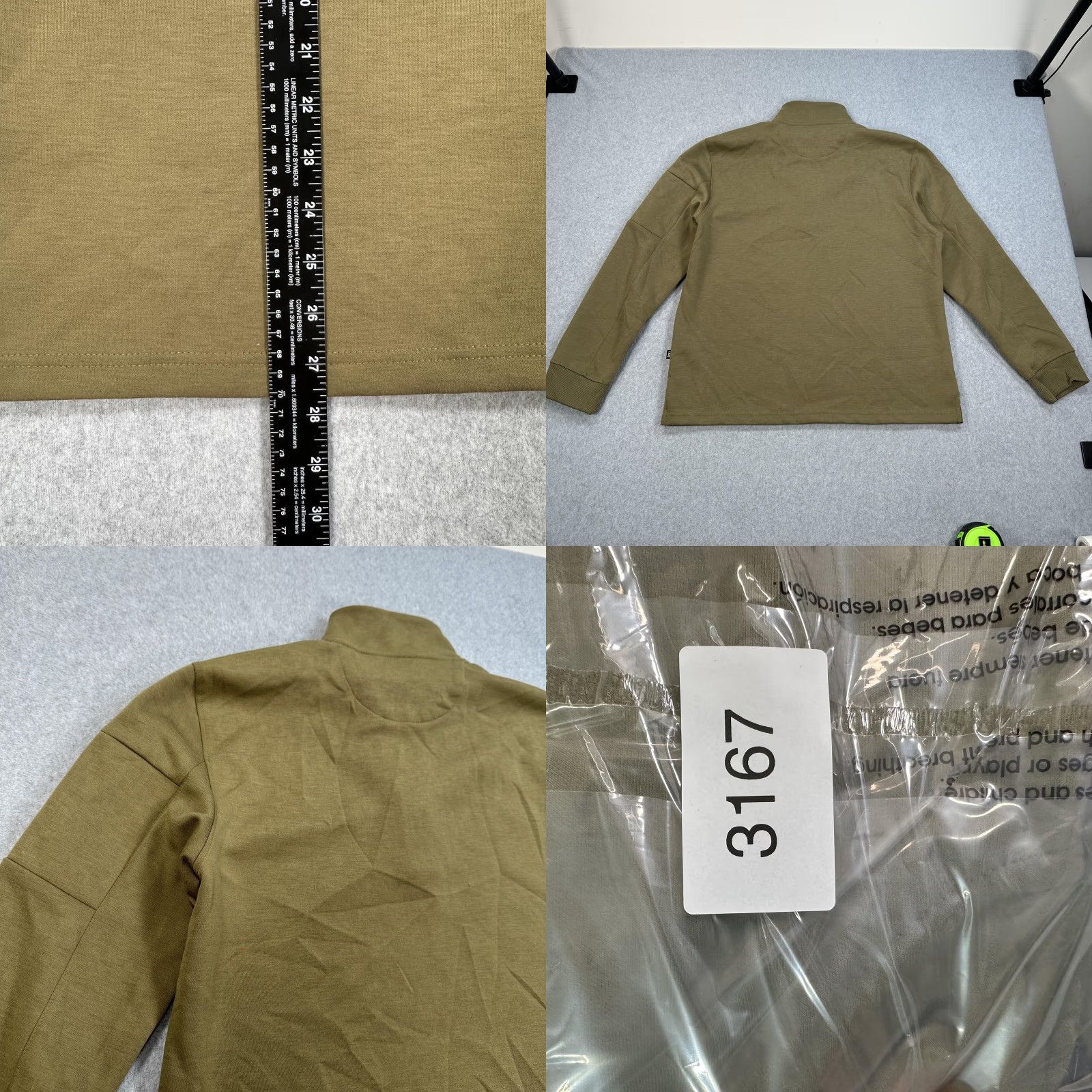 DKNY DKNY Sweatshirt Mens Large Green 1/4 Zip Mock Neck Sleeve Pocket Pullover Size US L / EU 52-54 / 3 - 8 Thumbnail