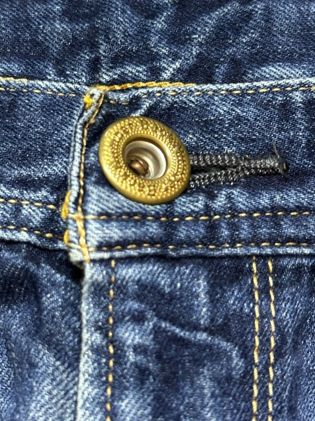 Japanese Brand Vintage Back Number Faded Whiskers Honeycomb Denim Size US 32 / EU 48 - 8 Thumbnail