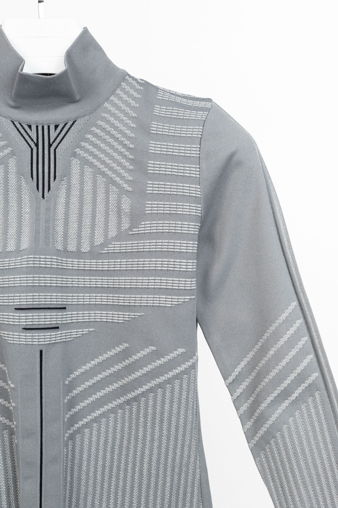 Prada Prada R/18 Runway Embossed Techno Mock-Neck Long-Sleeve Size S / US 4 / IT 40 - 4 Thumbnail