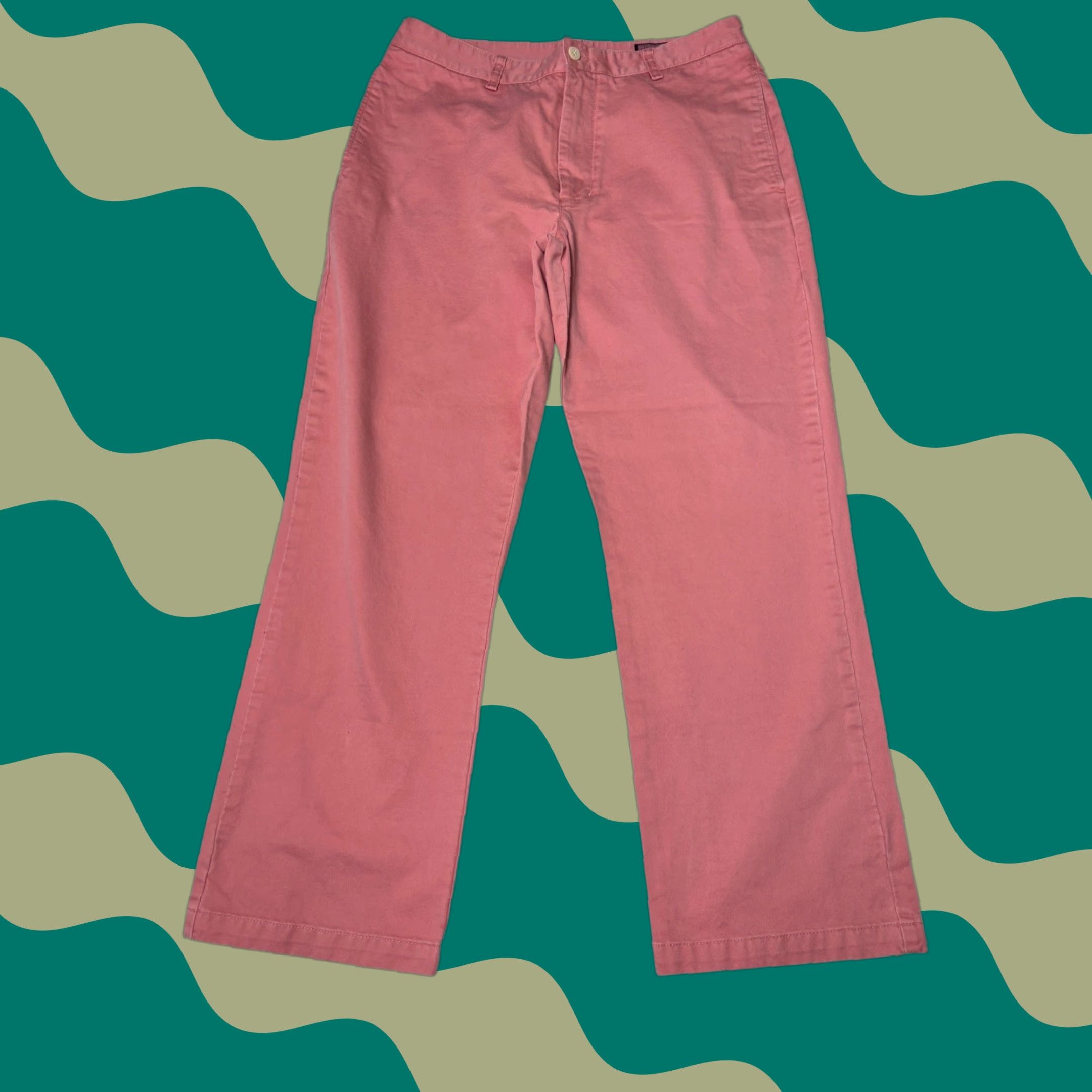 Vineyard Vines Vineyard Vines Pants Chino Pink 34x30 Men Casual Straight Front Flat Front Cotton 30in Inseam Size US 34 / EU 50 - 1 Thumbnail