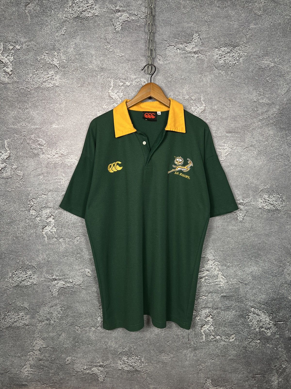 Canterbury of New Zealand Vintage 90s Canterbury South Africa Rugby Jersey Polo Size US XL / EU 56 / 4 - 1 Thumbnail