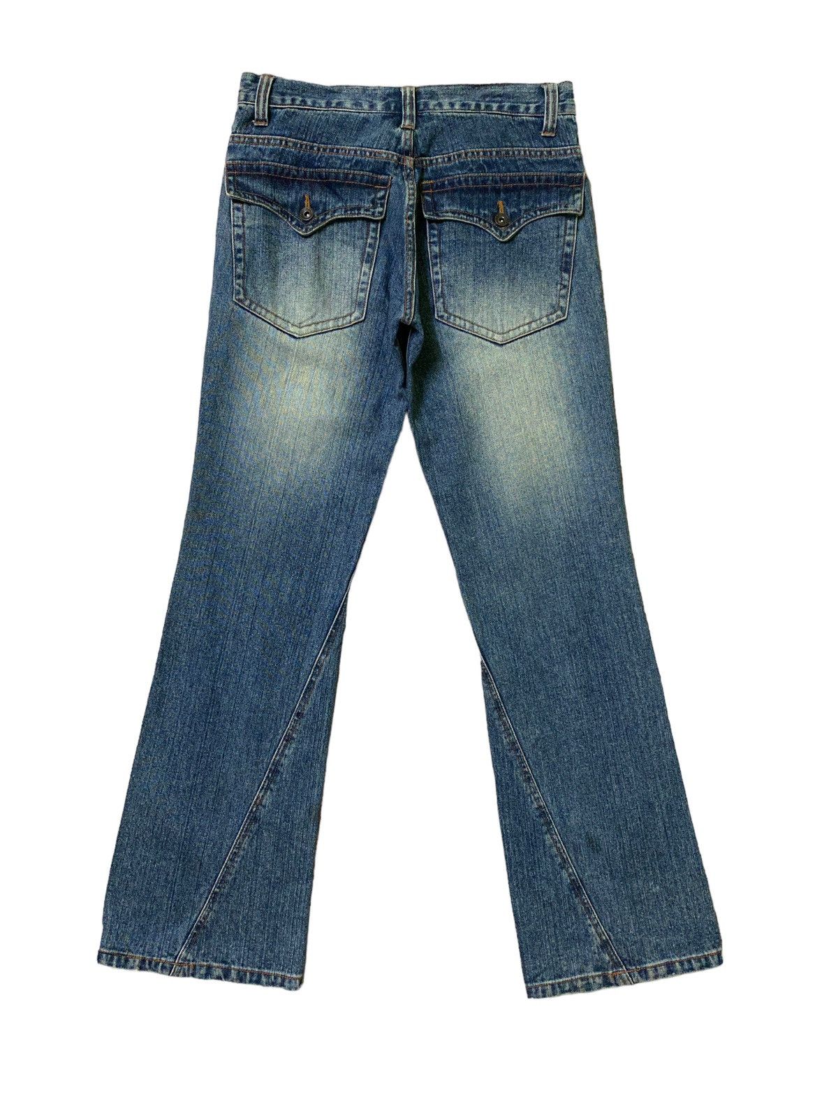 Hysteric Glamour × Japanese Brand × Vintage Flared Barcedos Exchange Spiral Cut Bootcut Denim Jeans Size US 28 / EU 44 - 2 Thumbnail