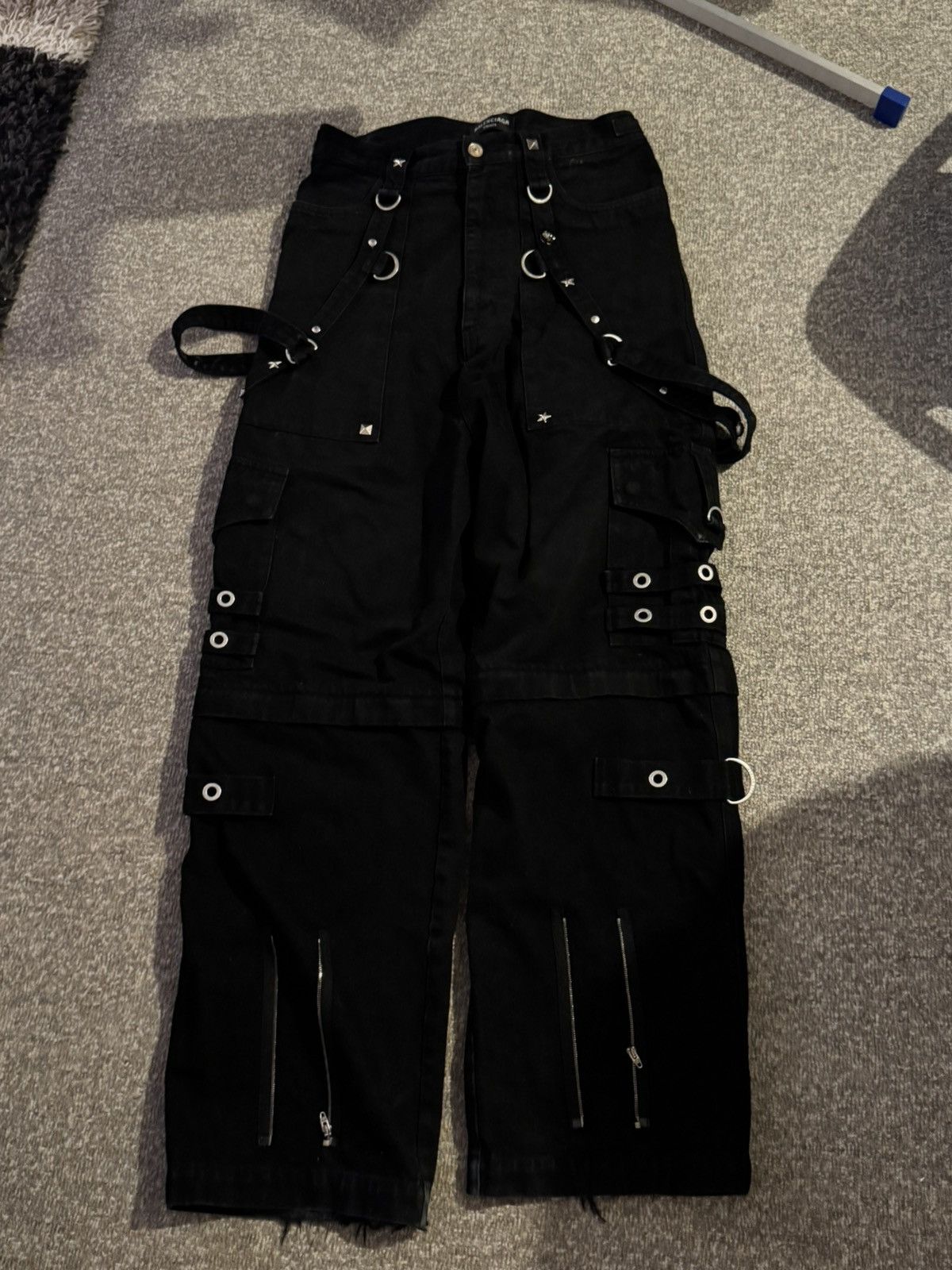Balenciaga BALENCIAGA - Black denim ravers *RARE! Size US 30 / EU 46 - 1 Thumbnail
