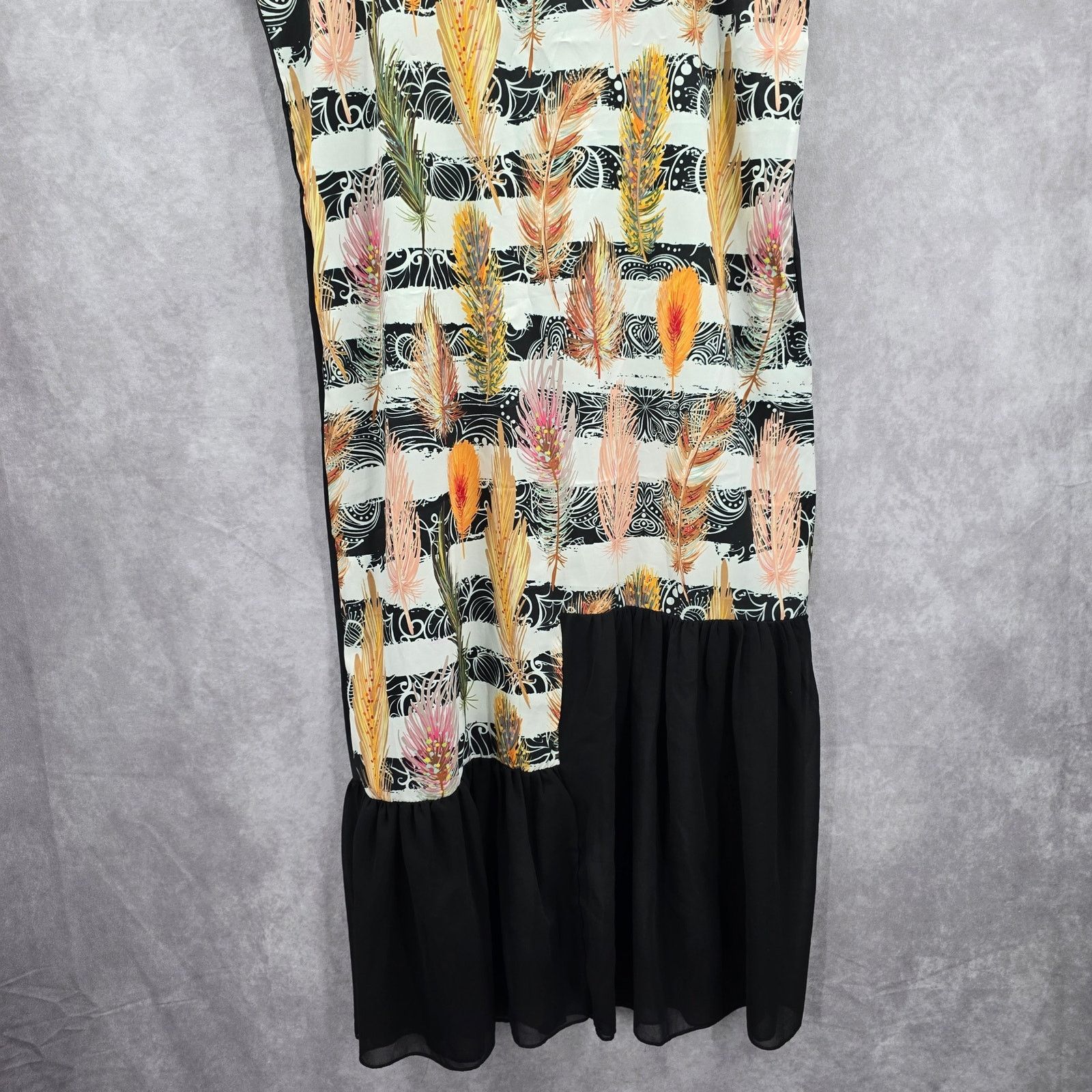 Other Takaya Siam Black Short Sleeve Maxi Feather Sheer Ruffle M Size M / US 6-8 / IT 42-44 - 4 Thumbnail