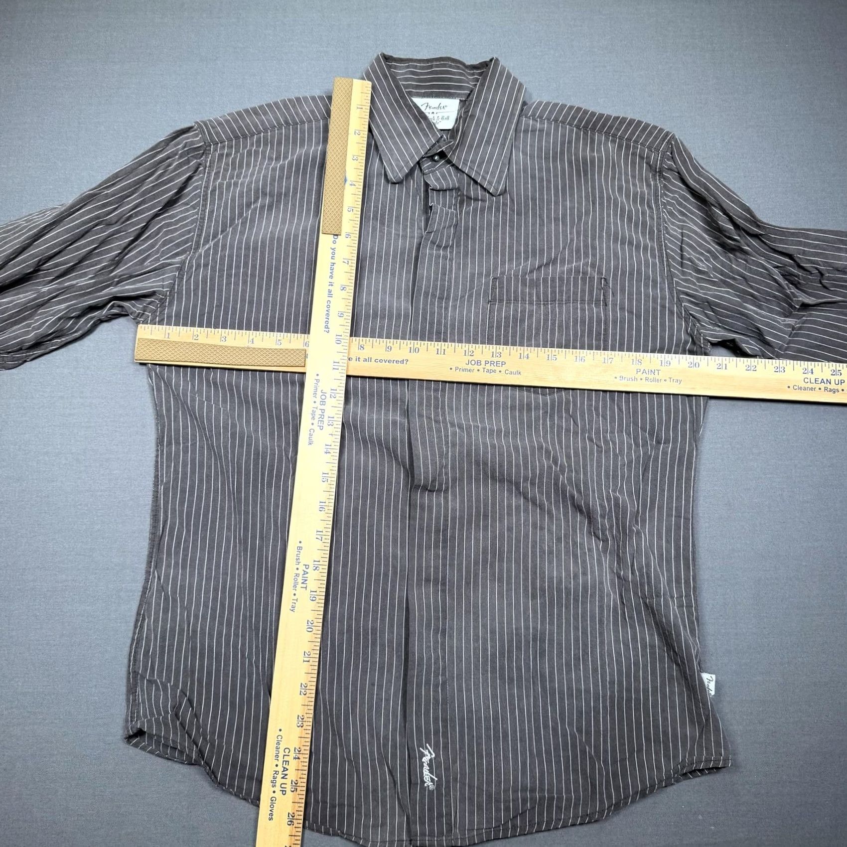Fender Fender Shirt Mens Small Gray Stripe Long Sleeve Button Up Telecaster Guitar Size US S / EU 44-46 / 1 - 5 Thumbnail