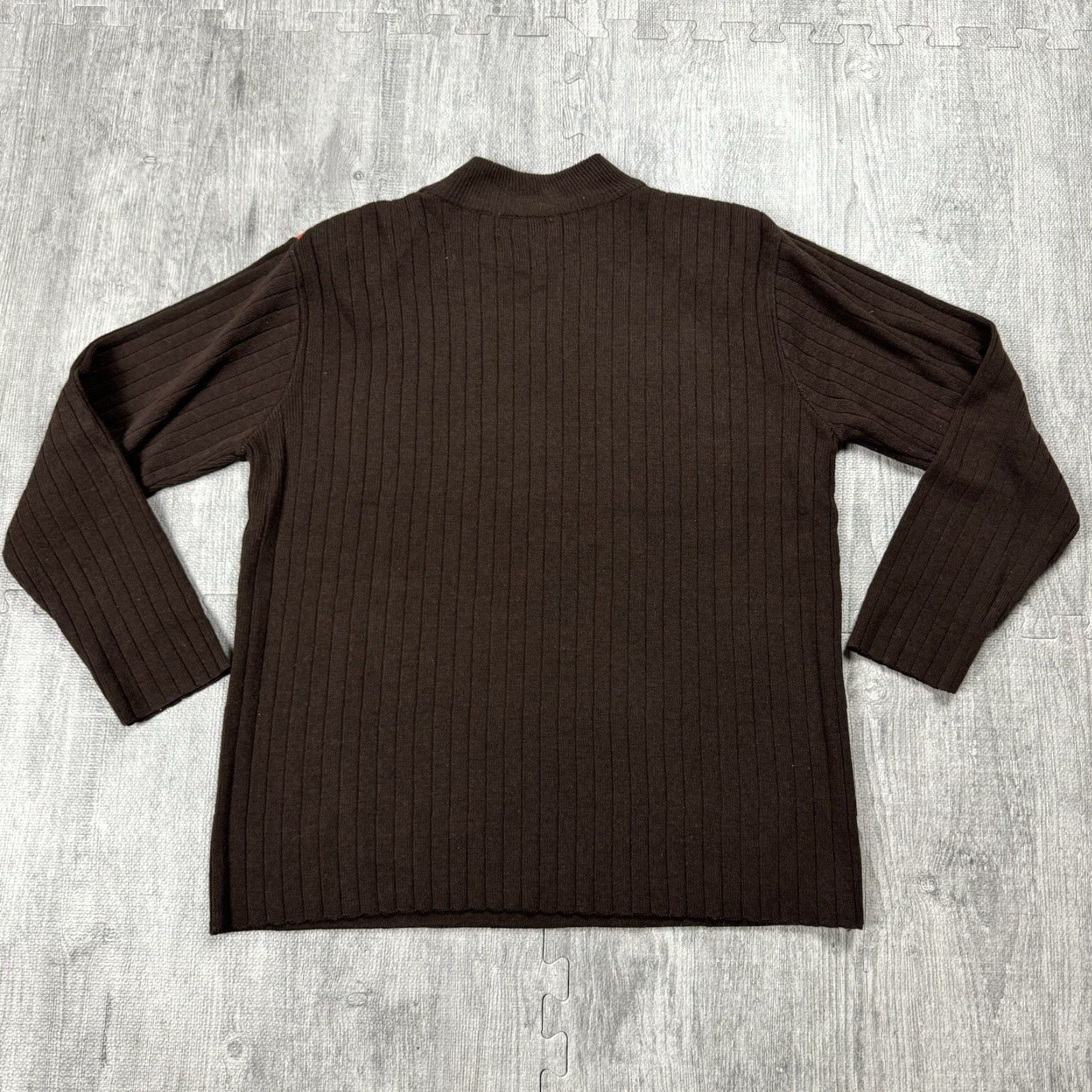 Vintage VINTAGE Adolfo Knit Wool Blend Argyle Mock Neck Sweater Orange Brown Large Mens 1970s Gray Size US L / EU 52-54 / 3 - 6 Thumbnail