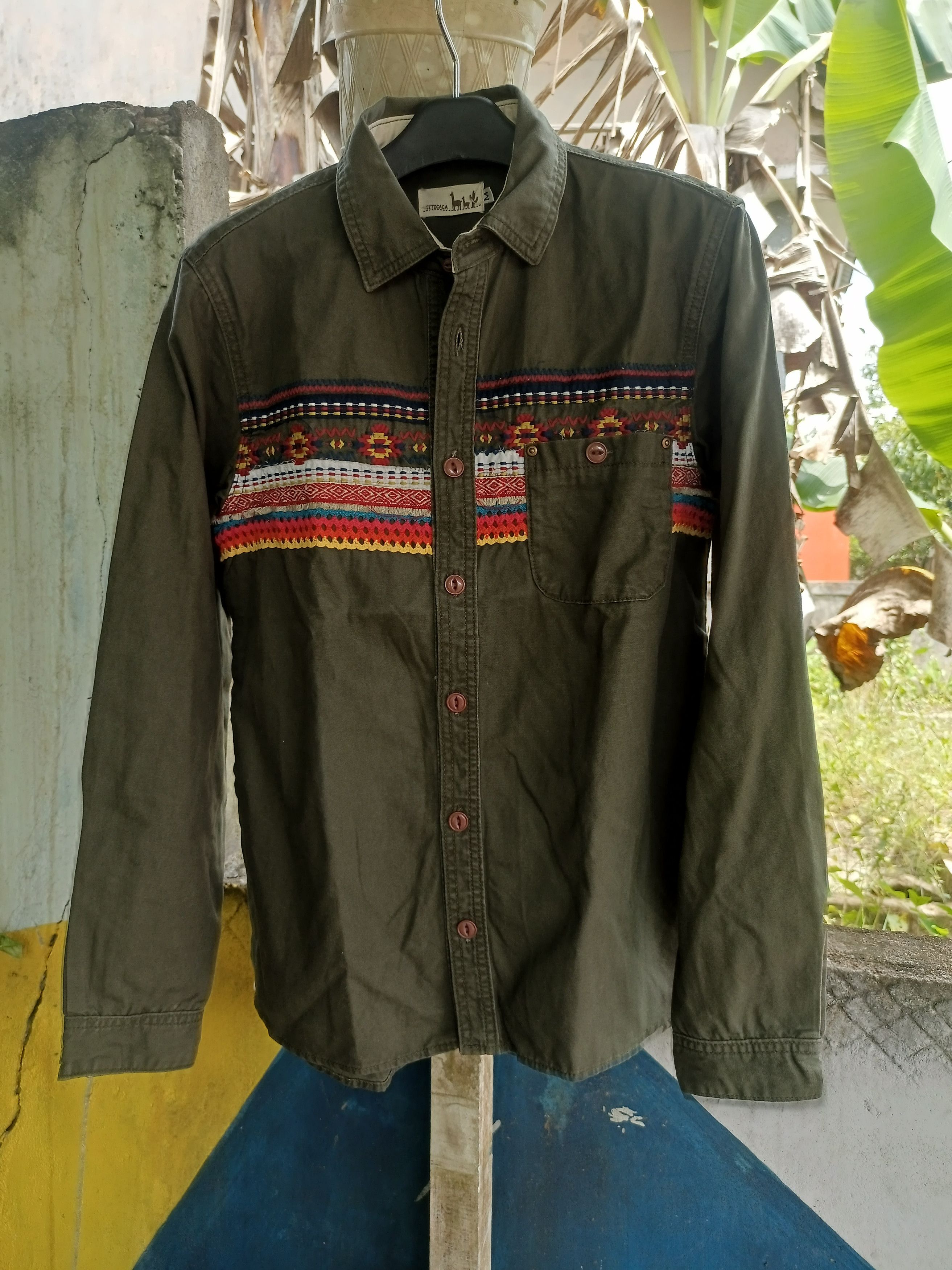 Japanese Brand × Pure Blue Japan TITICACA Cotton Canvas Embroidery Navajo Style Long Sleeve Size M / US 6-8 / IT 42-44 - 12 Thumbnail