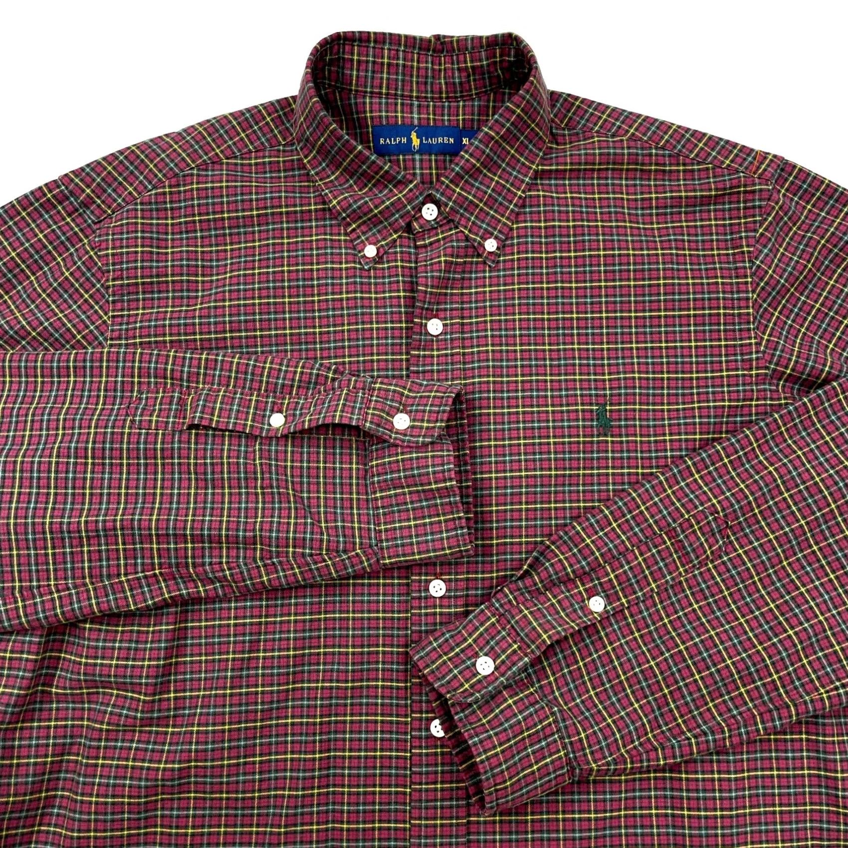 Ralph Lauren Ralph Lauren Button-Up Shirt Men XL Plaid Red Green Oxford OCBD Dress Logo Pony Prep Shirt Size 46R - 3 Thumbnail
