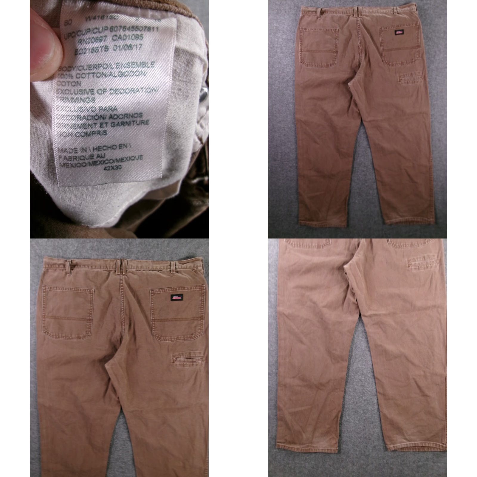 Dickies Dickies Utility Pants Men 42x30 Brown Canvas Straight Carpenter Workwear 90s Grunge Size US 42 / EU 58 - 8 Thumbnail