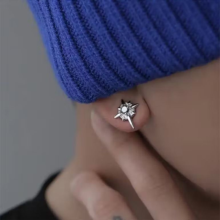 Jewelry Goth North Star Magnetic Earrings Size ONE SIZE - 2 Thumbnail
