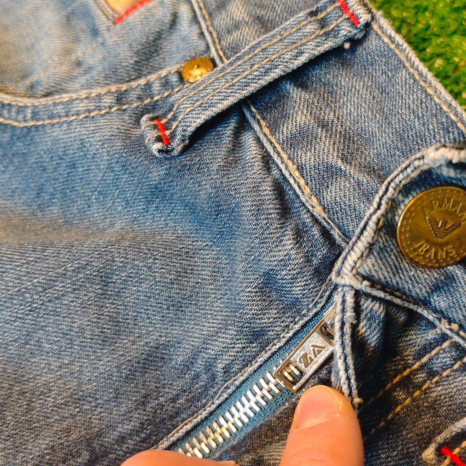 Armani Vintage Armani Jeans Mens 30 blue straight zip 90s Size US 30 / EU 46 - 7 Thumbnail