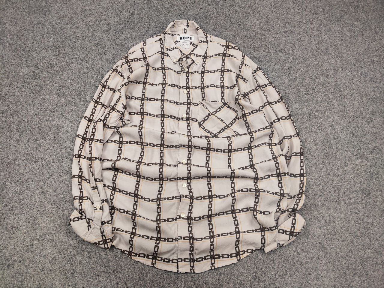 Hope Hope design Unisex Mash Button Shirt Oversized Logo chain Size US M / EU 48-50 / 2 - 2 Thumbnail