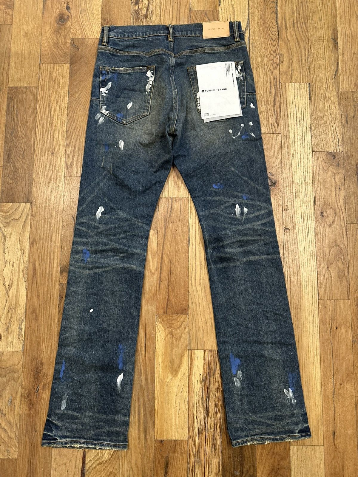 Purple Brand Purple Brand Paint Splatter Dark Blue Denim Jeans Size 31 Size US 31 - 2 Thumbnail