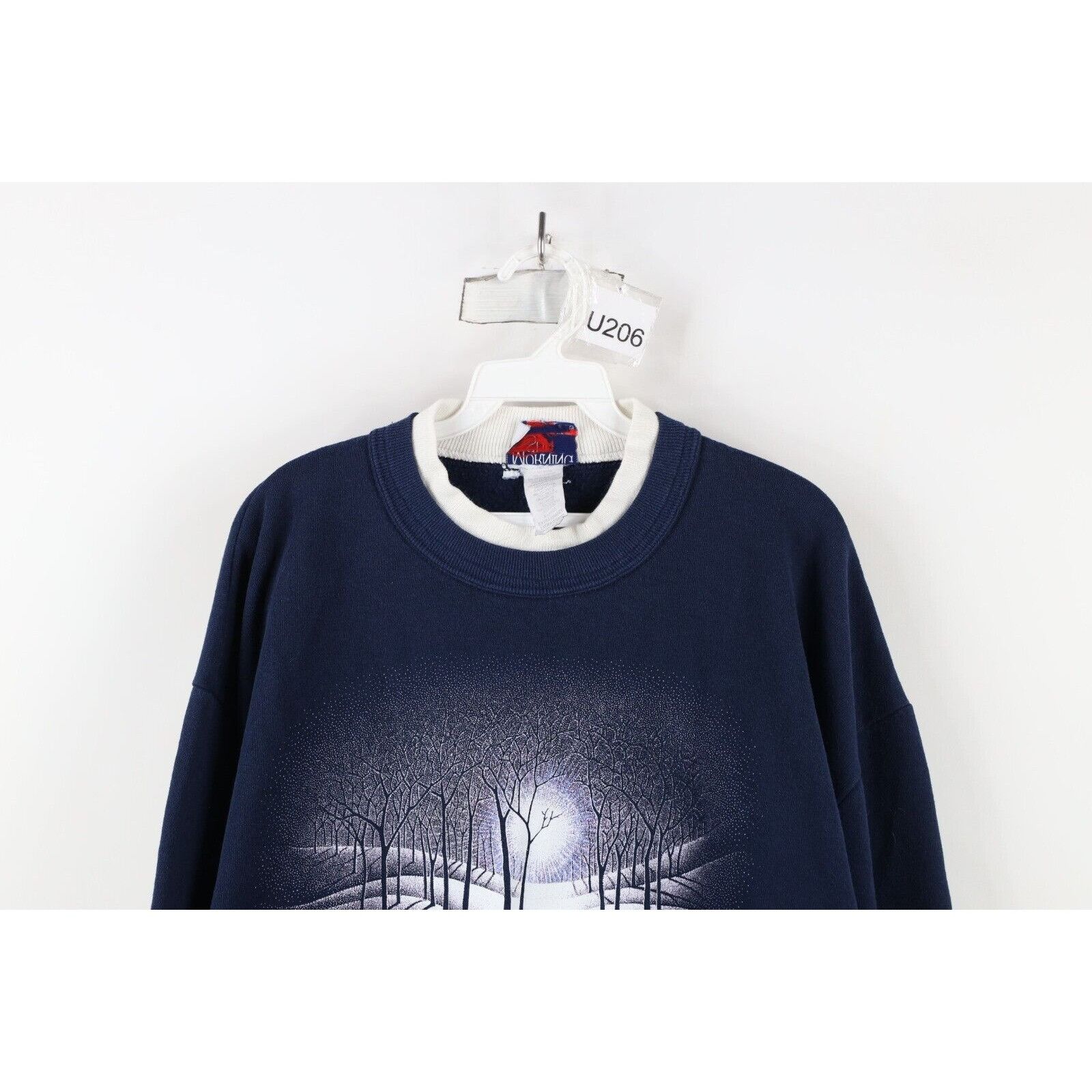 Vintage Vintage 90s Streetwear Faded Christmas Snow Sweatshirt Size XL / US 12-14 / IT 48-50 - 2 Thumbnail
