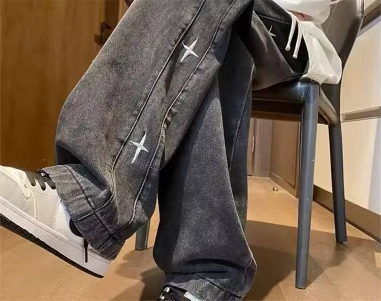 Japanese Brand × Vintage gradient jeans with embroidered stars. Size US 34 / EU 50 - 3 Thumbnail
