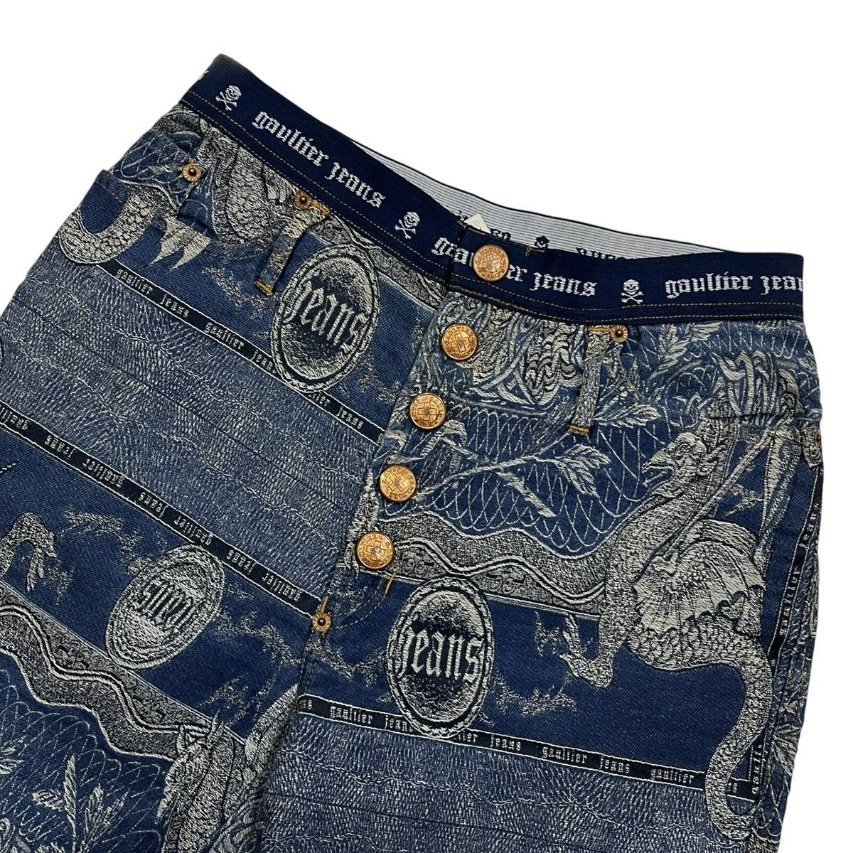 Jean Paul Gaultier × Vintage 💥RARE💥FW94 Jean Paul Gaultier Dragon Tatto Jeans Size US 28 / EU 44 - 4 Thumbnail