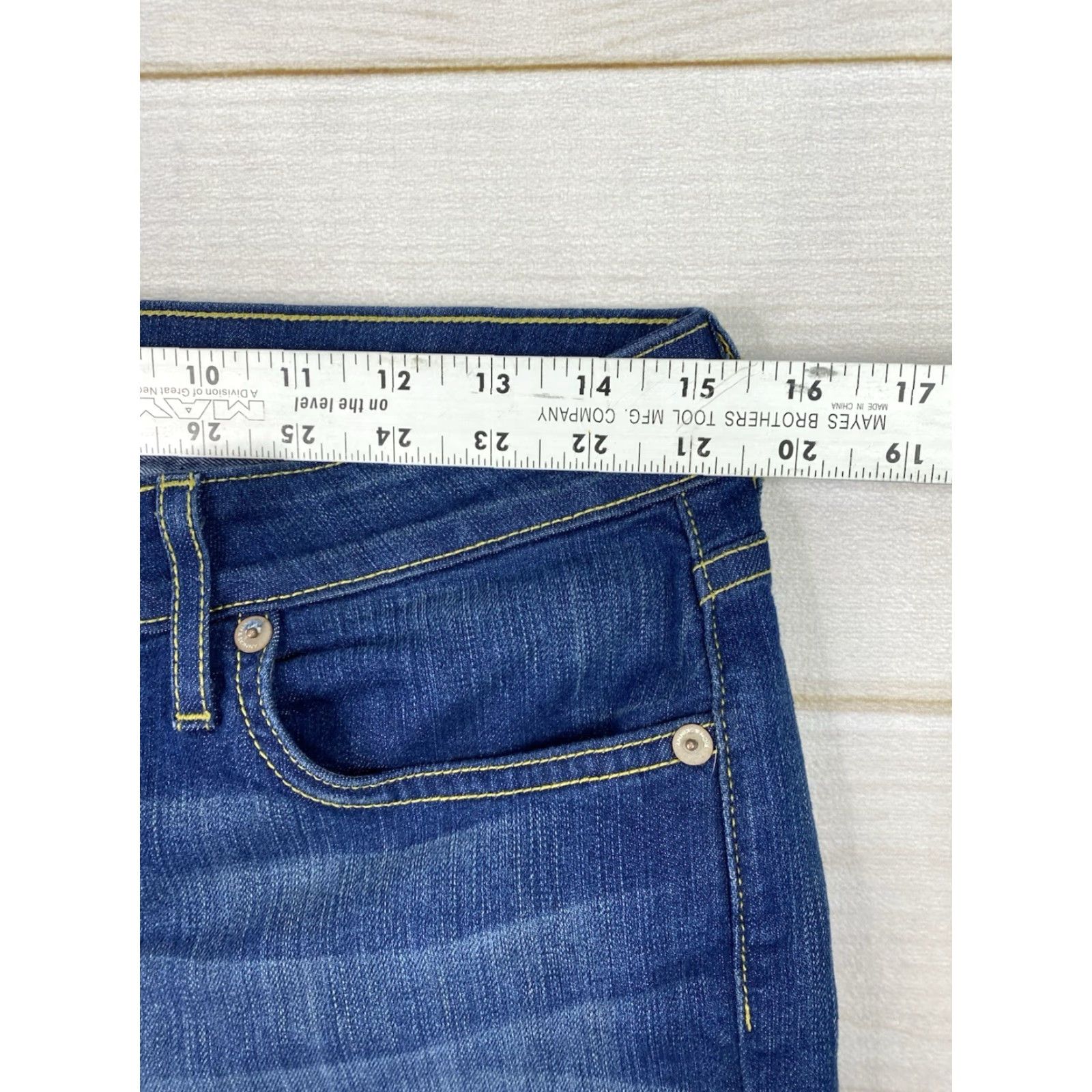 Vintage Rich & Skinny Jeans Women Dark Wash Sz 29 Low Rise Ankle Distressed Stretch 5-Pocket Denim Size 29" - 4 Thumbnail
