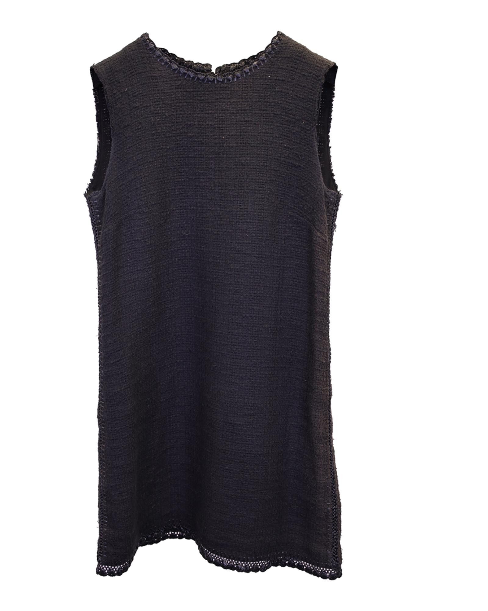 image of Dolce Gabbana Sleeveless Black Cotton Mini Dress By Dolce & Gabbana, Women's (Size Small)